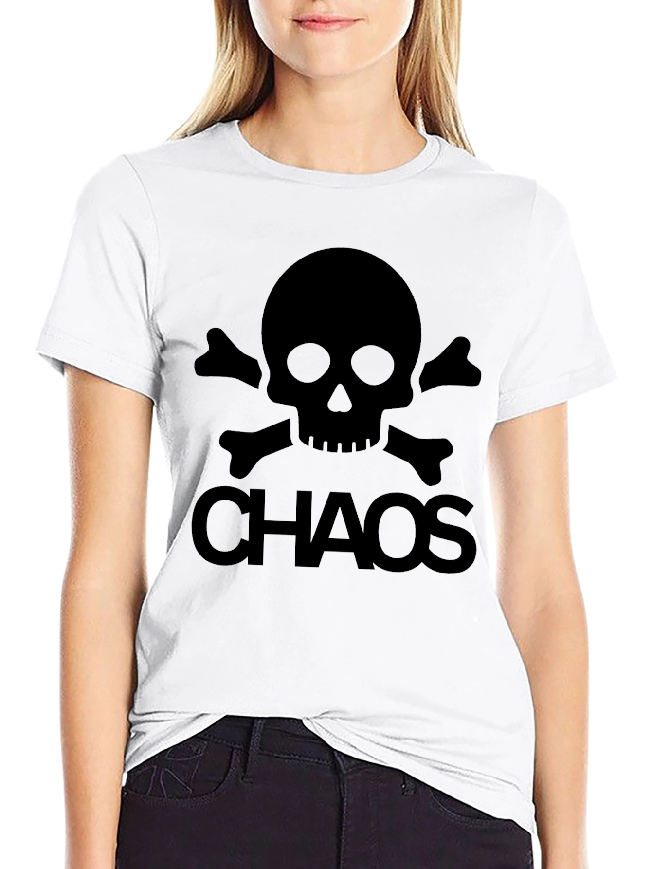 Chaos Skull Graphic T-Shirt - Mens Black Tee