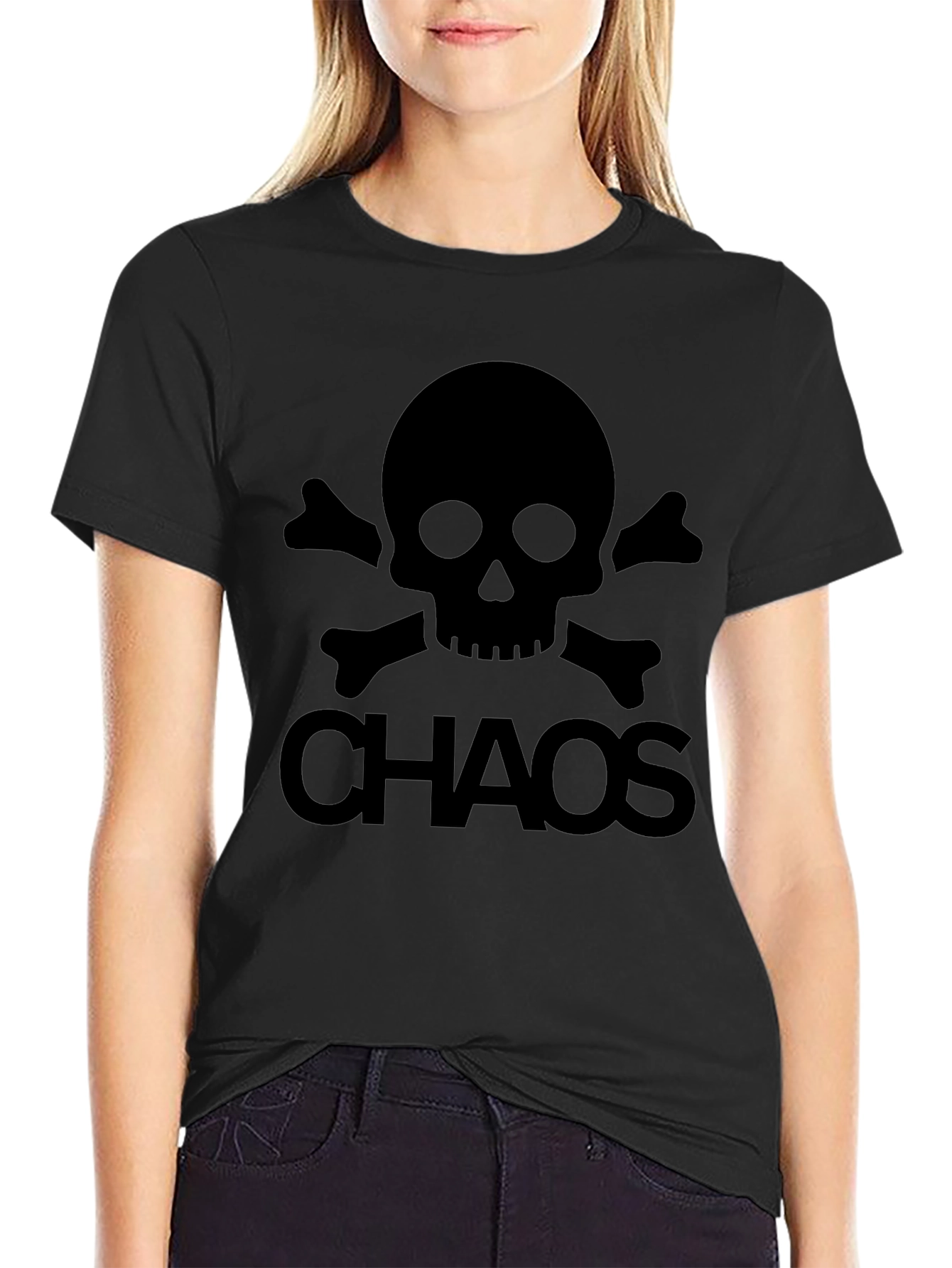 Chaos Skull Graphic T-Shirt - Mens Black Tee