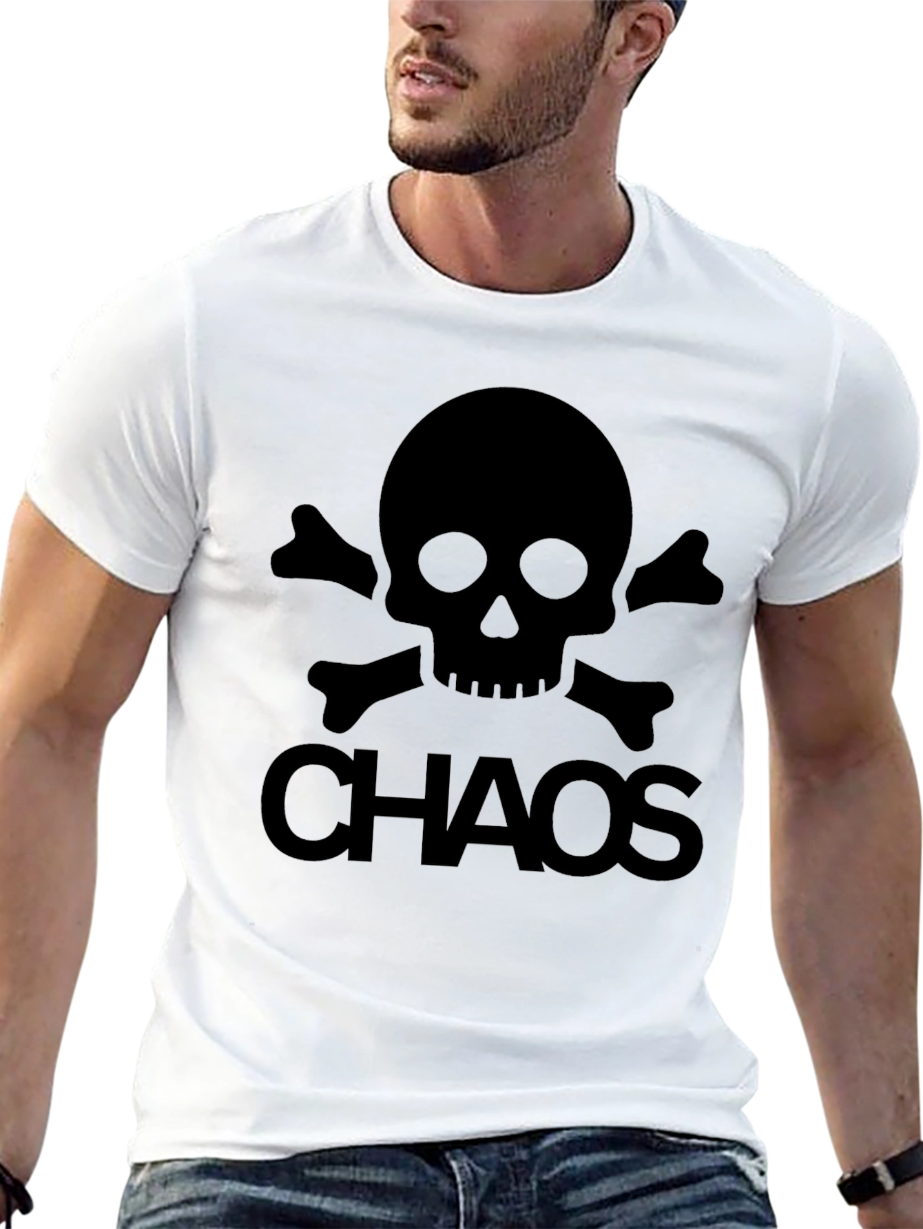 Chaos Skull Graphic T-Shirt - Mens Black Tee