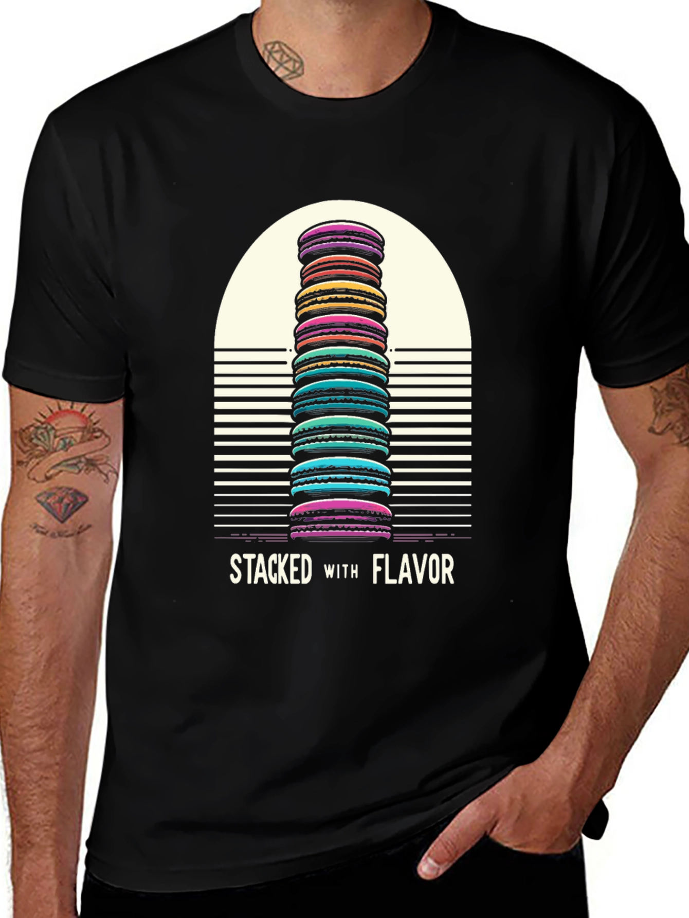 Stacked with Flavor Macaron T-Shirt