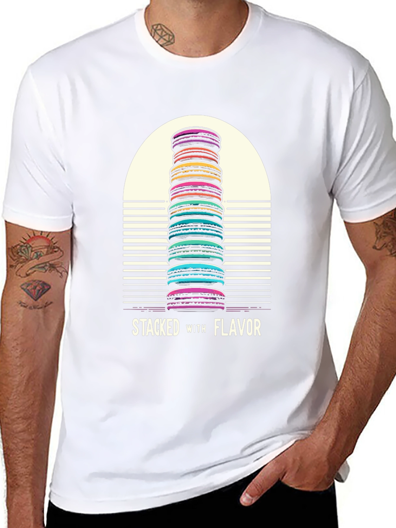 Stacked with Flavor Macaron T-Shirt