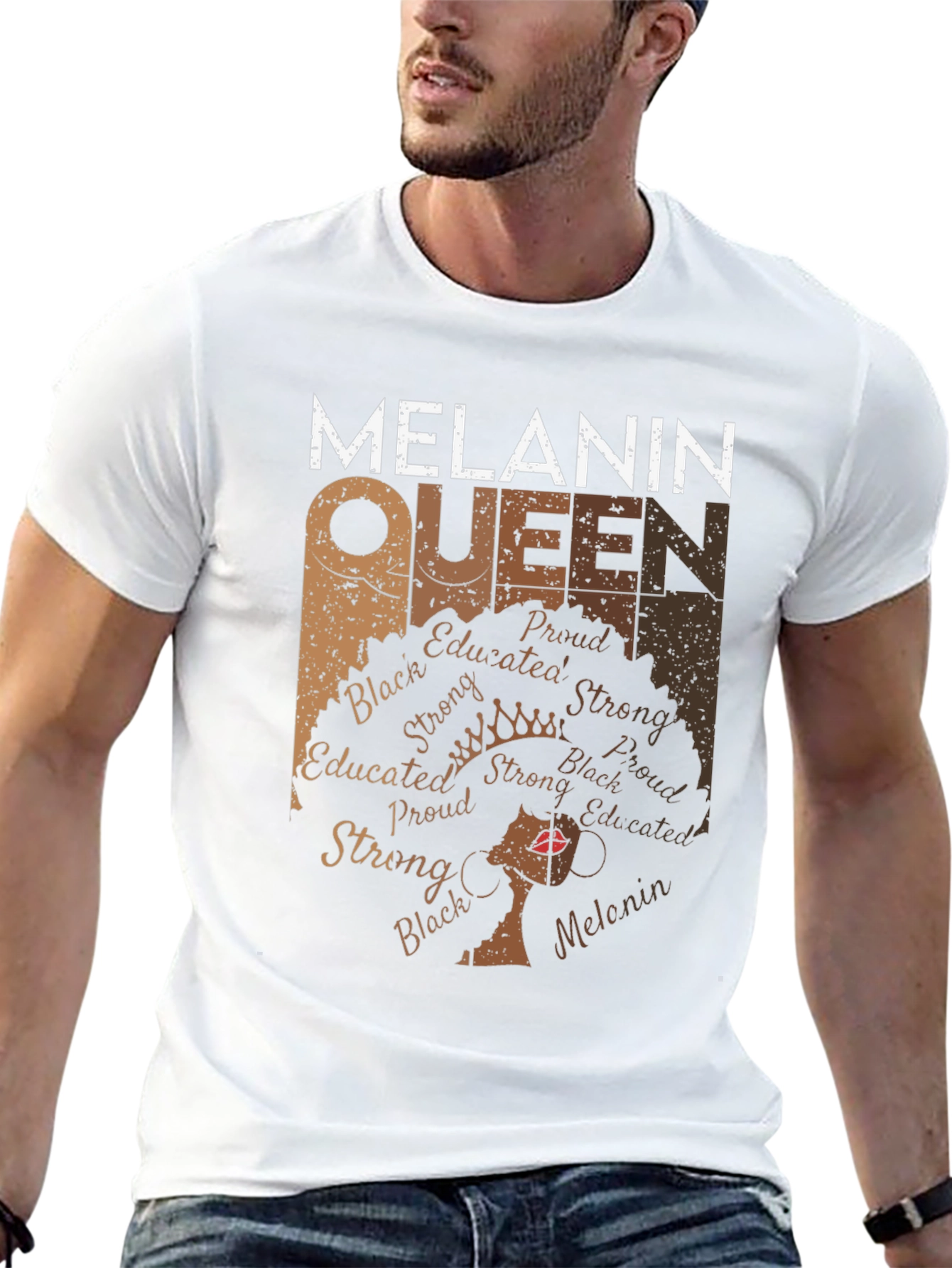 Melanin Queen Graphic T-Shirt - Black Pride