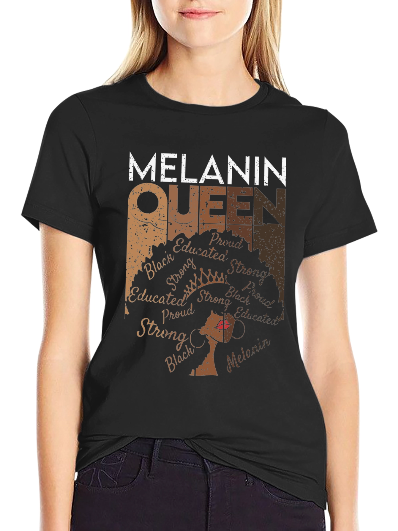 Melanin Queen Graphic T-Shirt - Black Pride