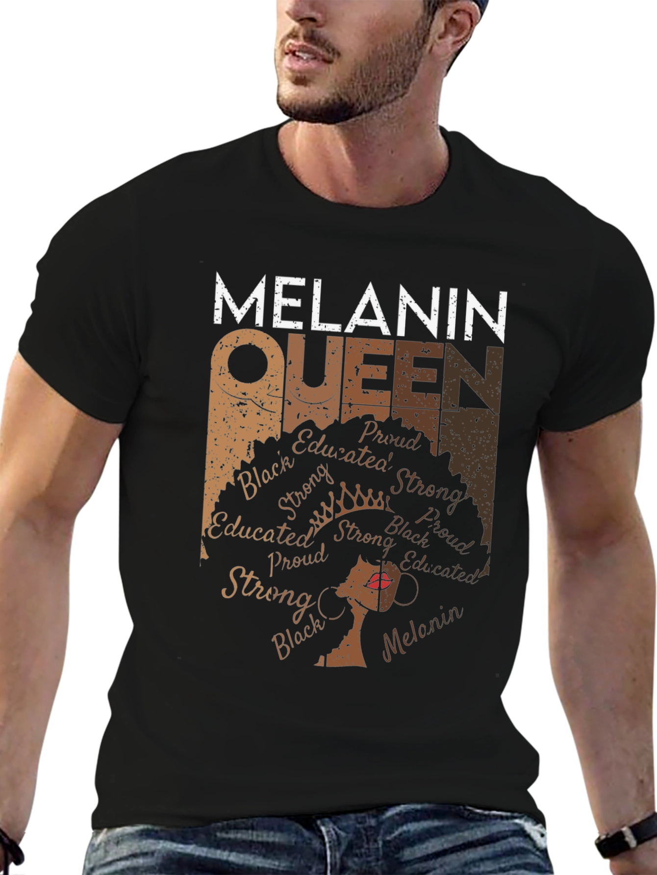 Melanin Queen Graphic T-Shirt - Black Pride