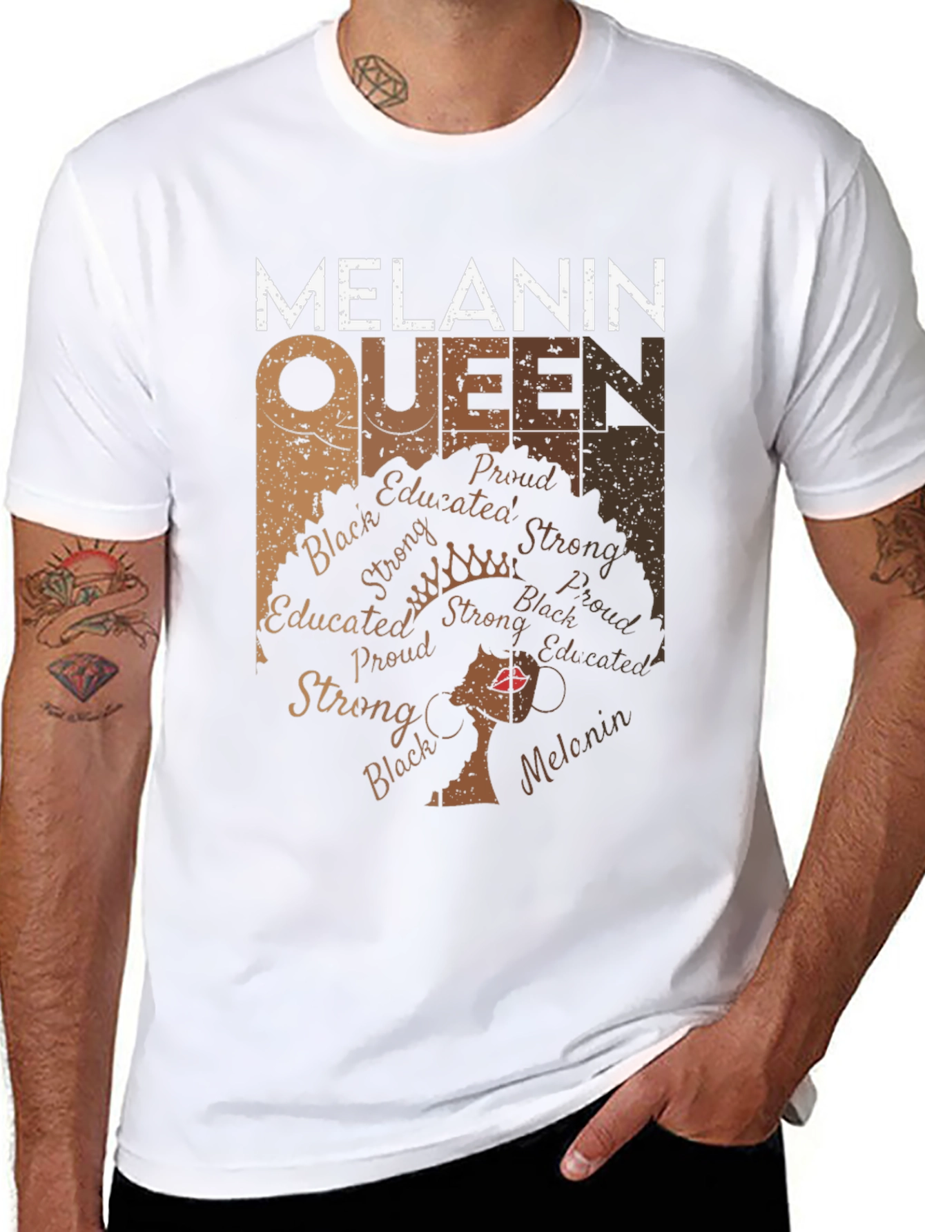 Melanin Queen Graphic T-Shirt - Black Pride