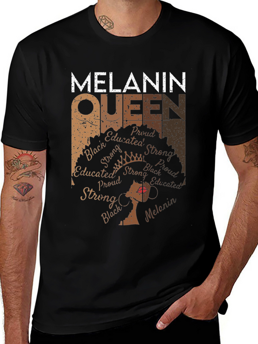 Melanin Queen Graphic T-Shirt - Black Pride