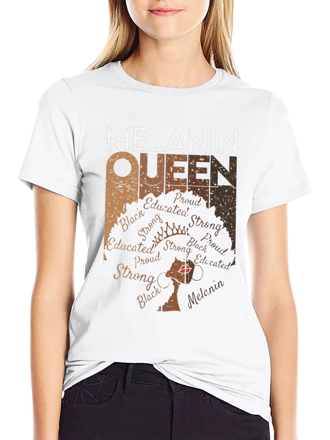 Melanin Queen Graphic T-Shirt - Black Pride