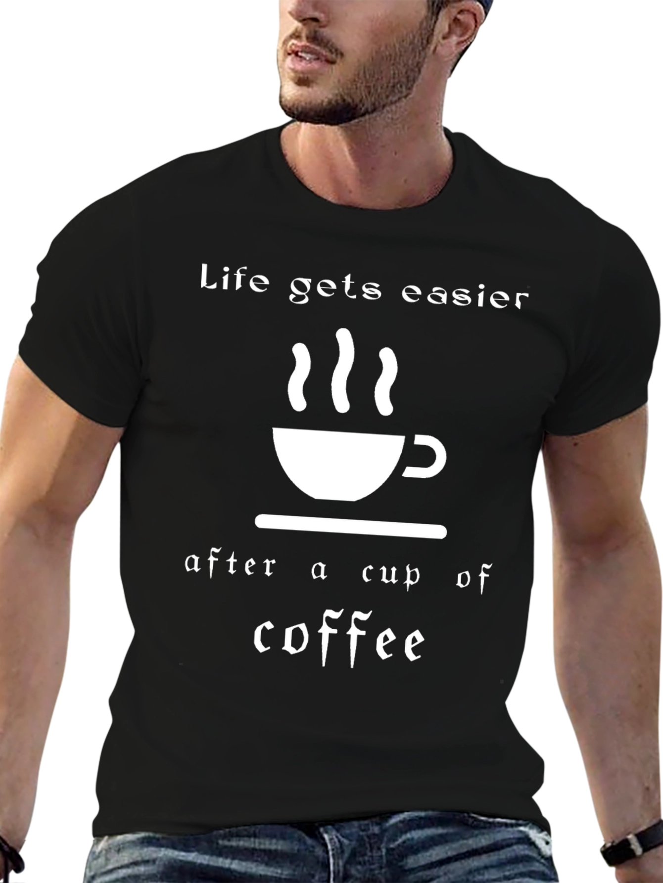 Life Gets Easier Coffee T-Shirt