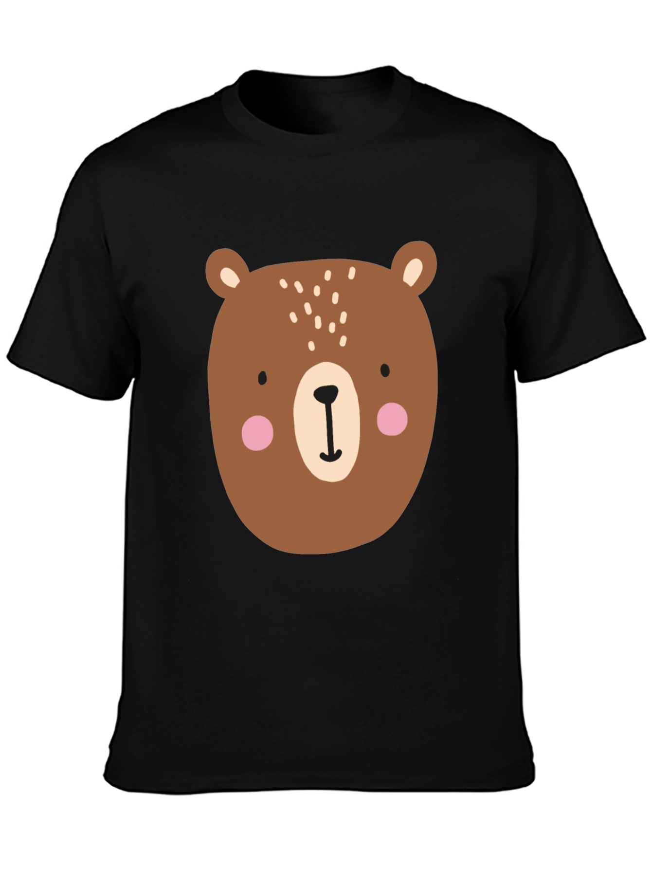 Cute Cartoon Bear Graphic T-Shirt - Mens Black Tee