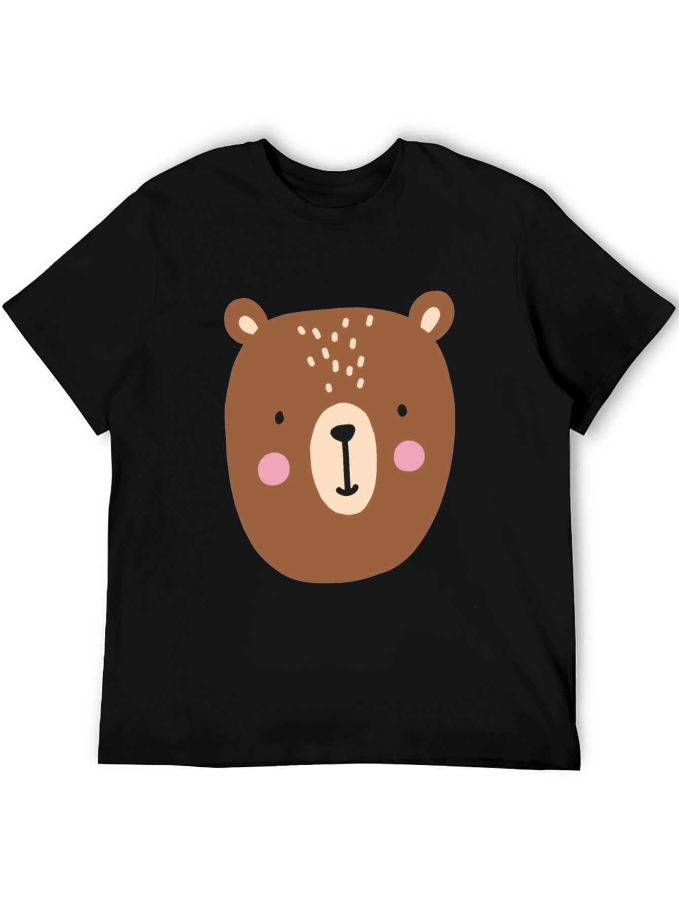 Cute Cartoon Bear Graphic T-Shirt - Mens Black Tee