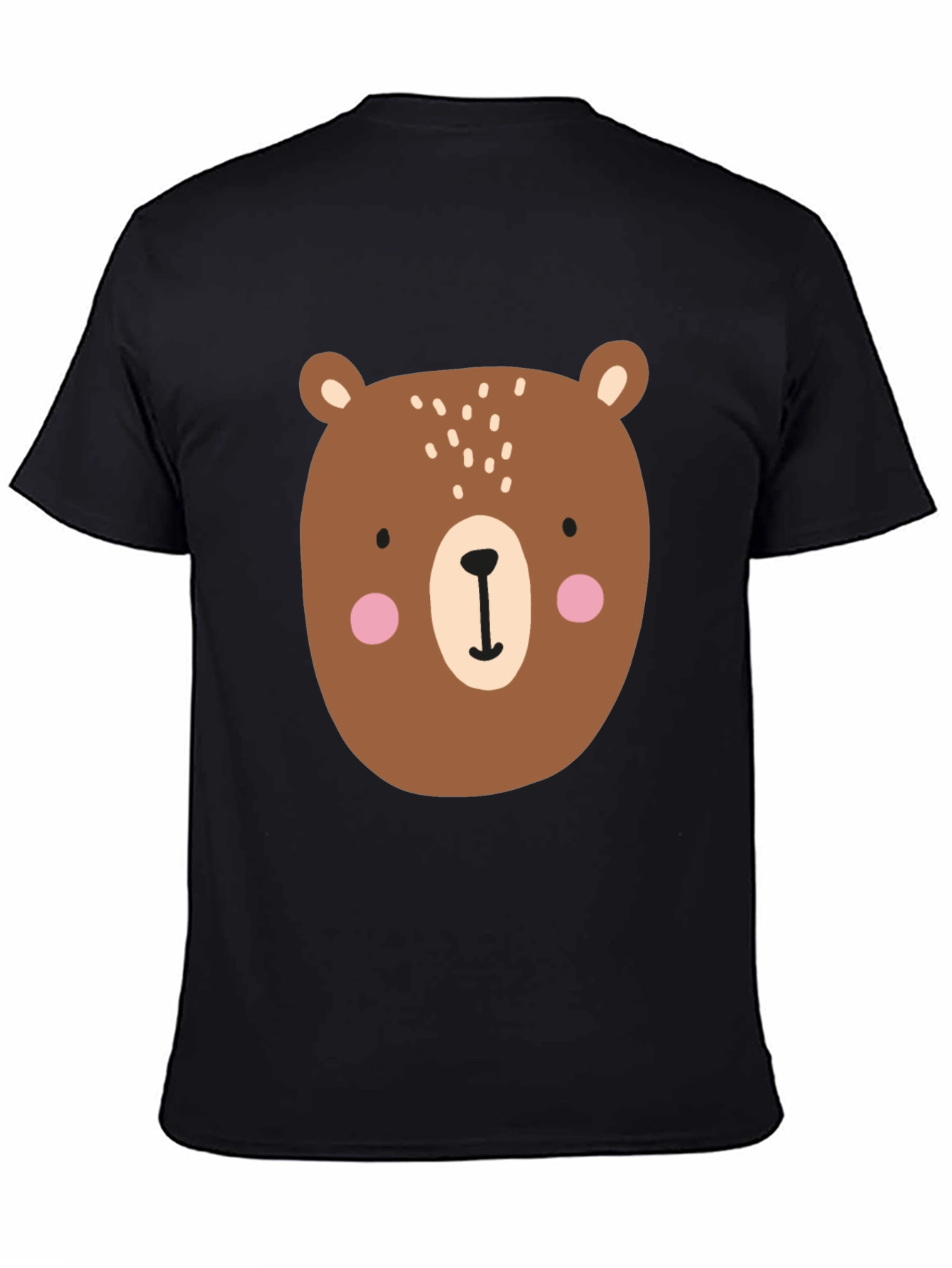Cute Cartoon Bear Graphic T-Shirt - Mens Black Tee