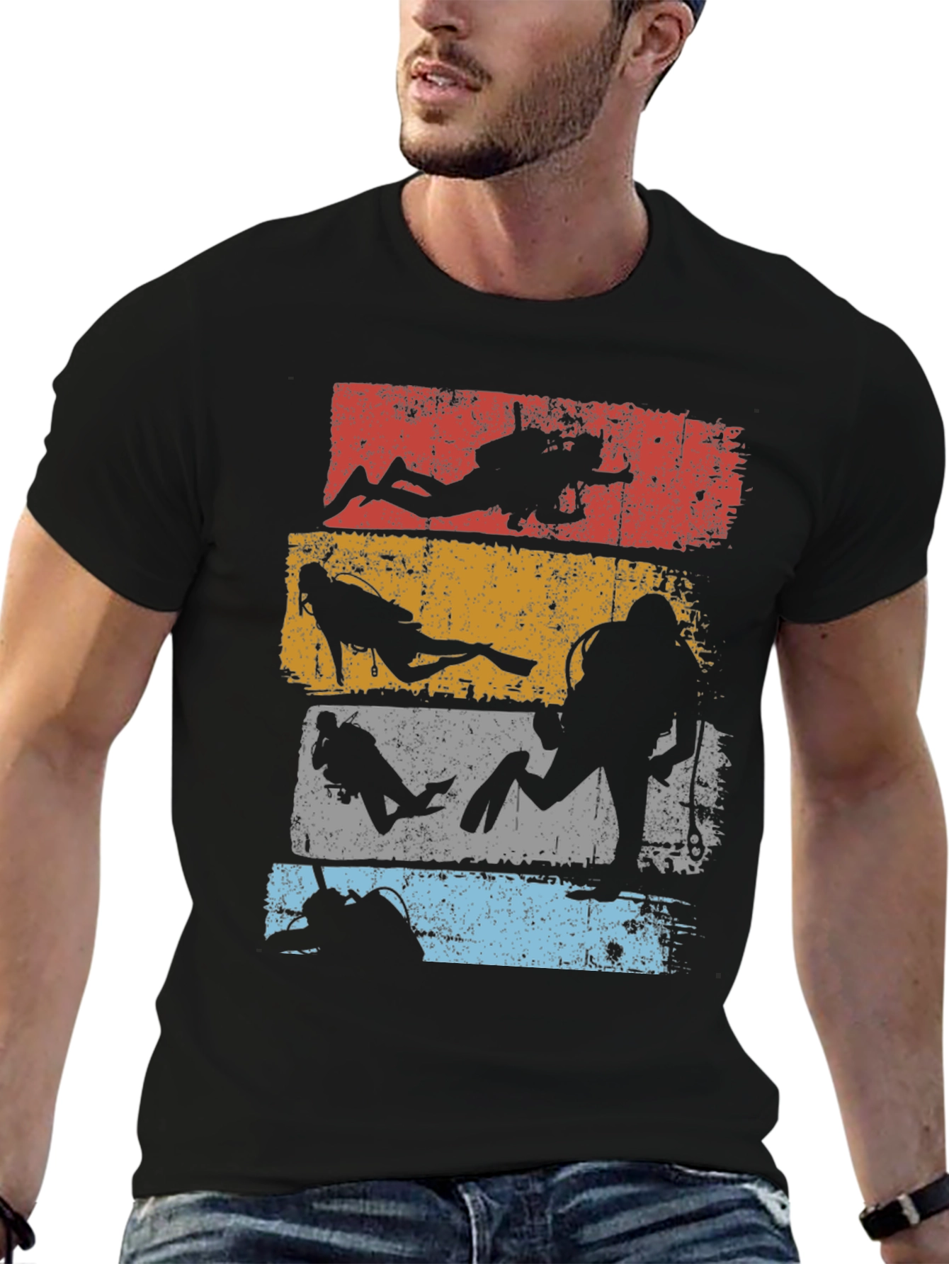 Diver Silhouette Retro T-Shirt