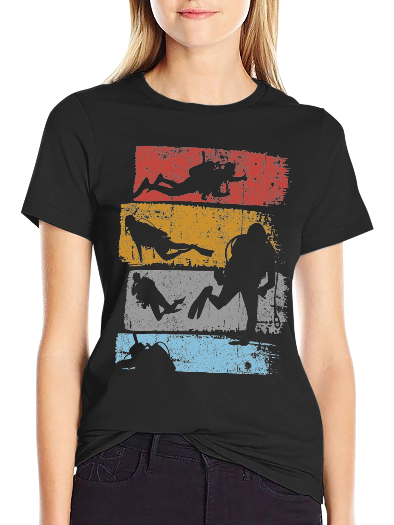 Diver Silhouette Retro T-Shirt