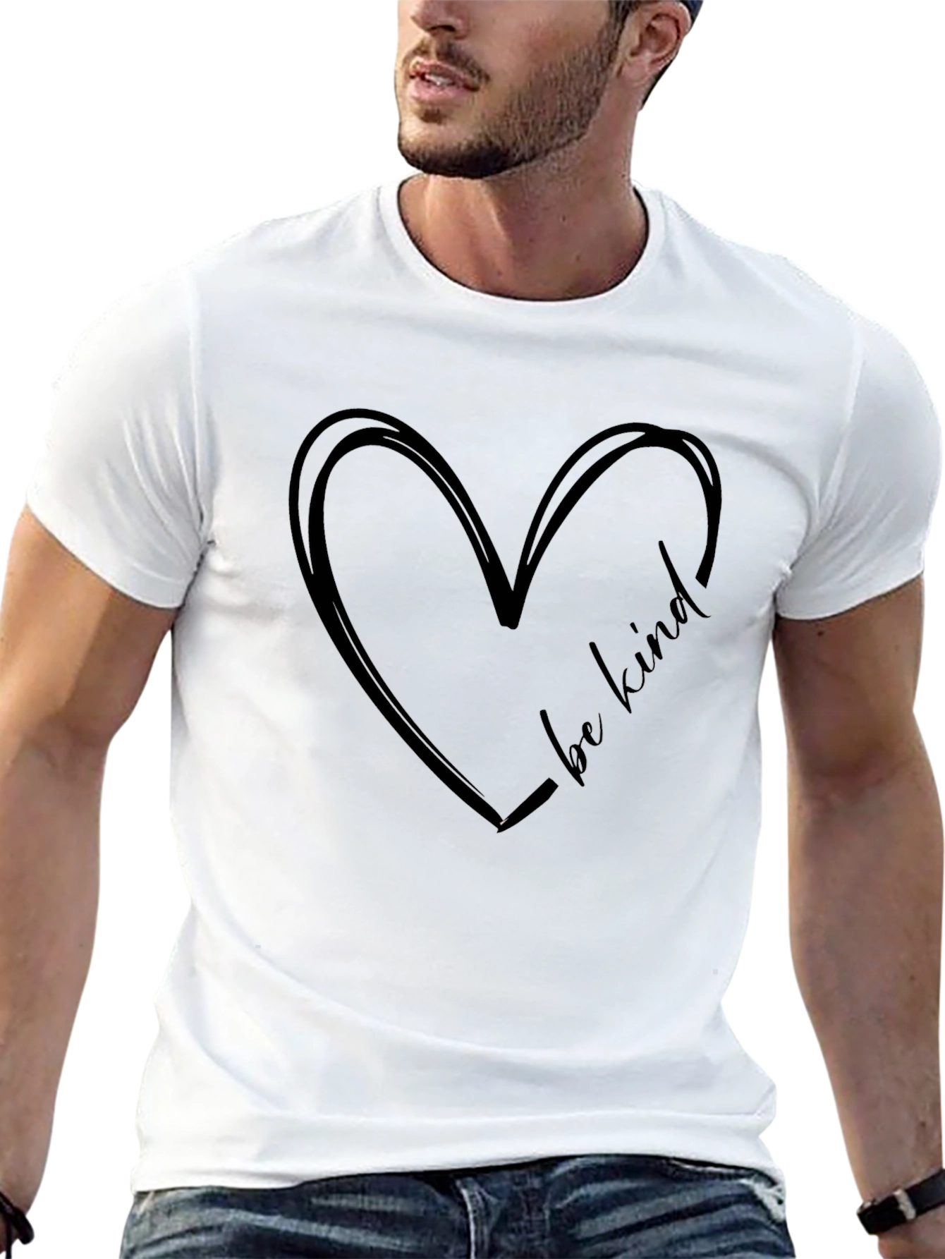 Be Kind Heart Graphic Tee - Black
