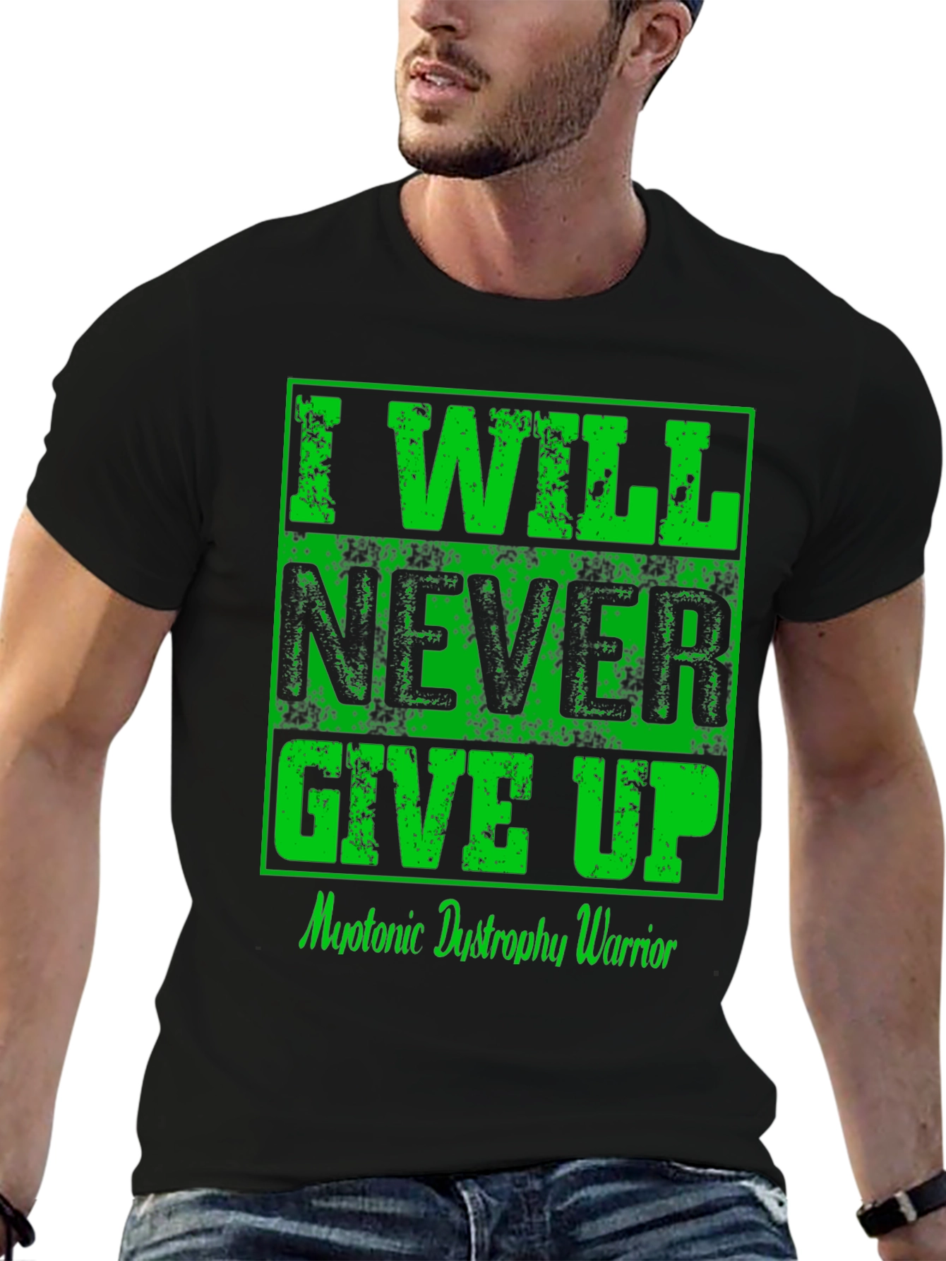 I Will Never Give Up Myotonic Dystrophy Awareness T-Shirt