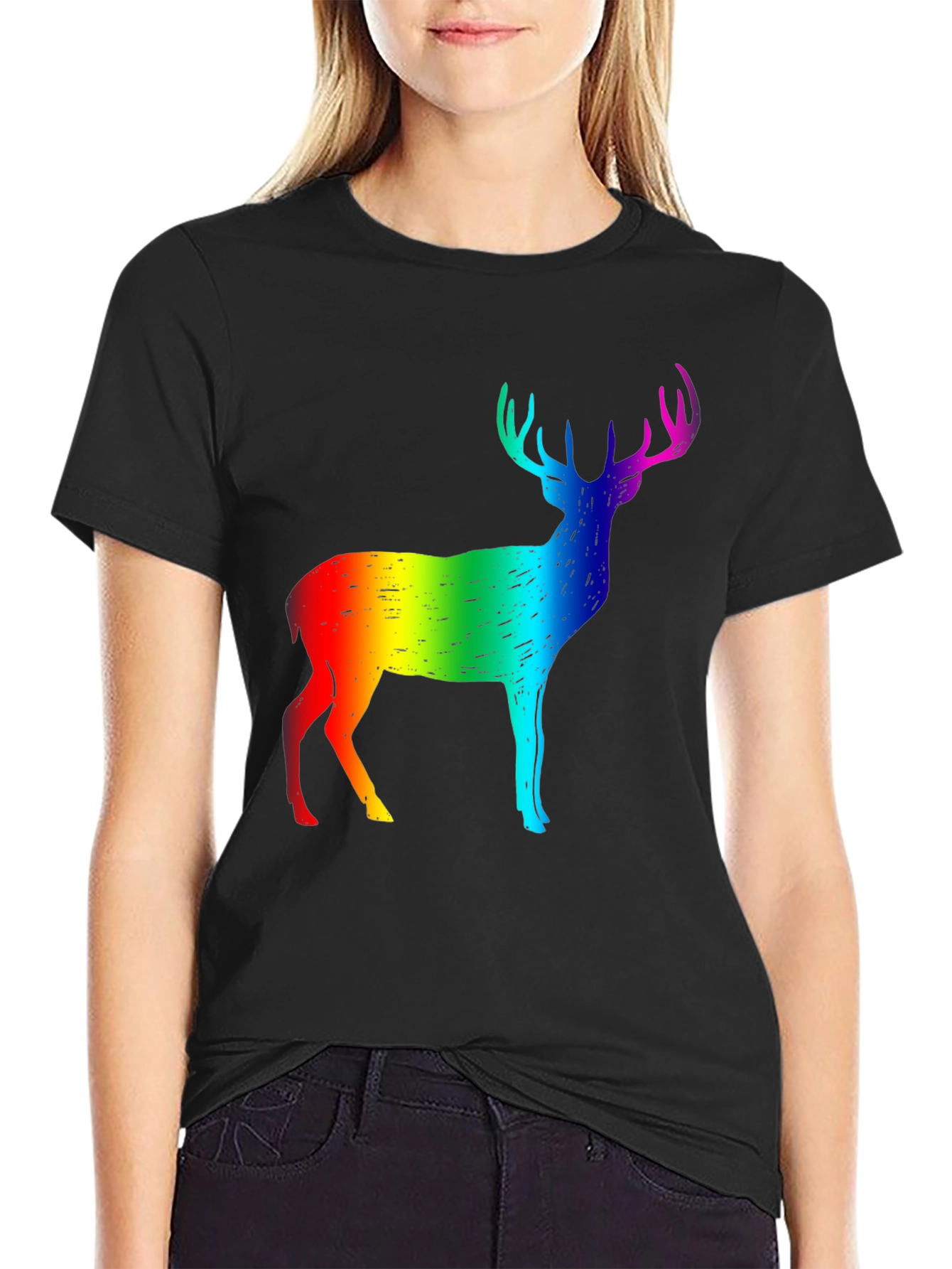Rainbow Deer Graphic Tee - Pride Month
