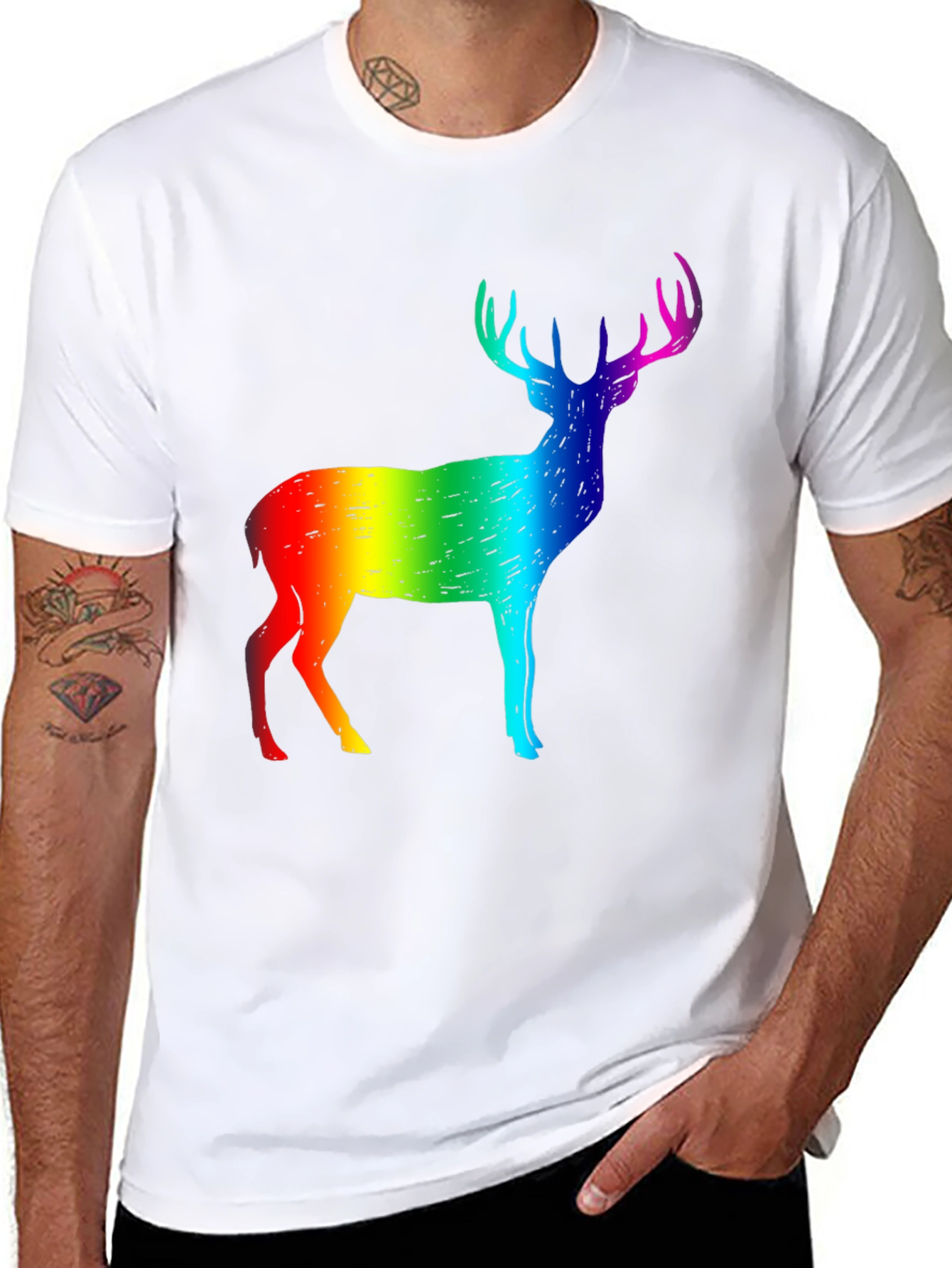 Rainbow Deer Graphic Tee - Pride Month
