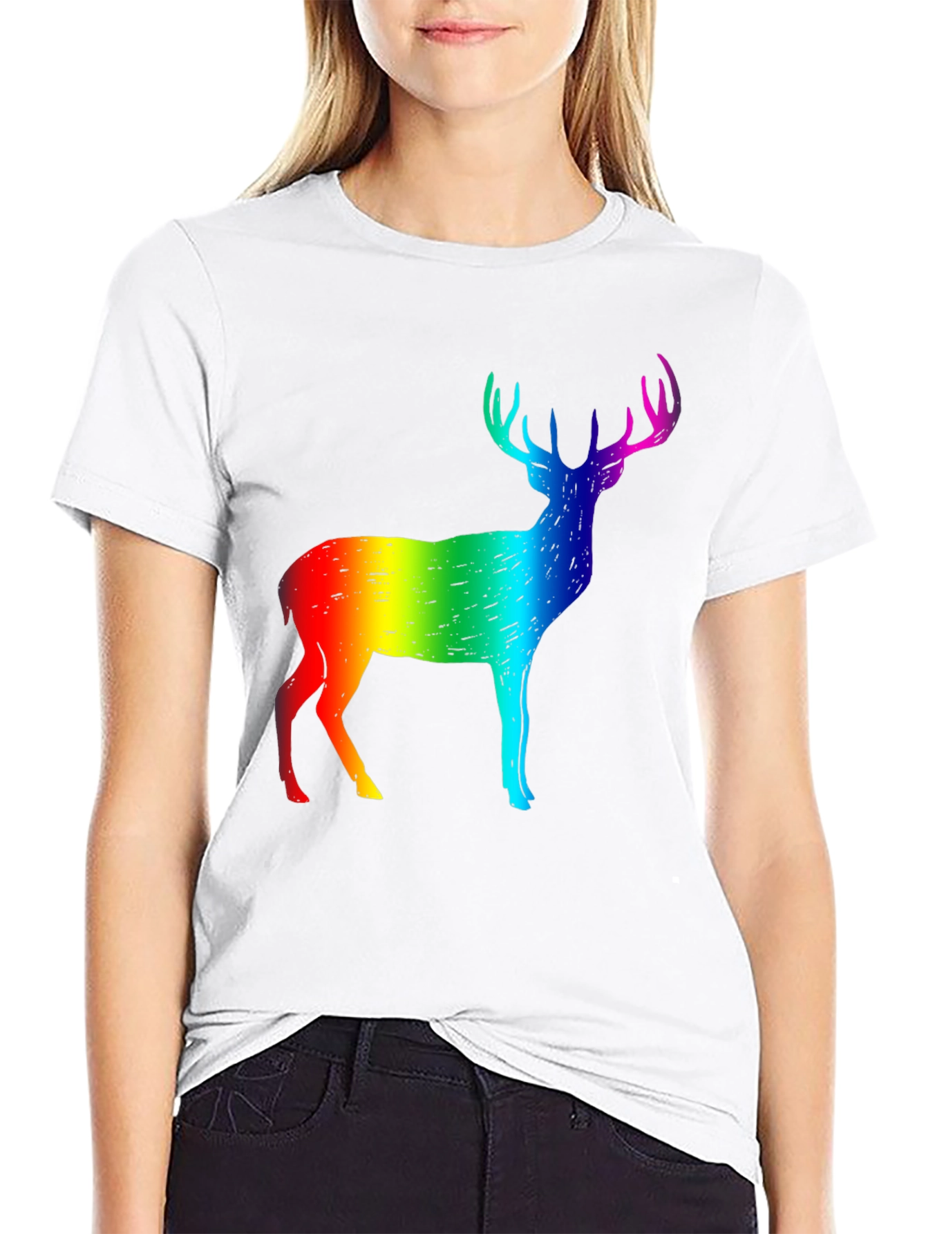 Rainbow Deer Graphic Tee - Pride Month