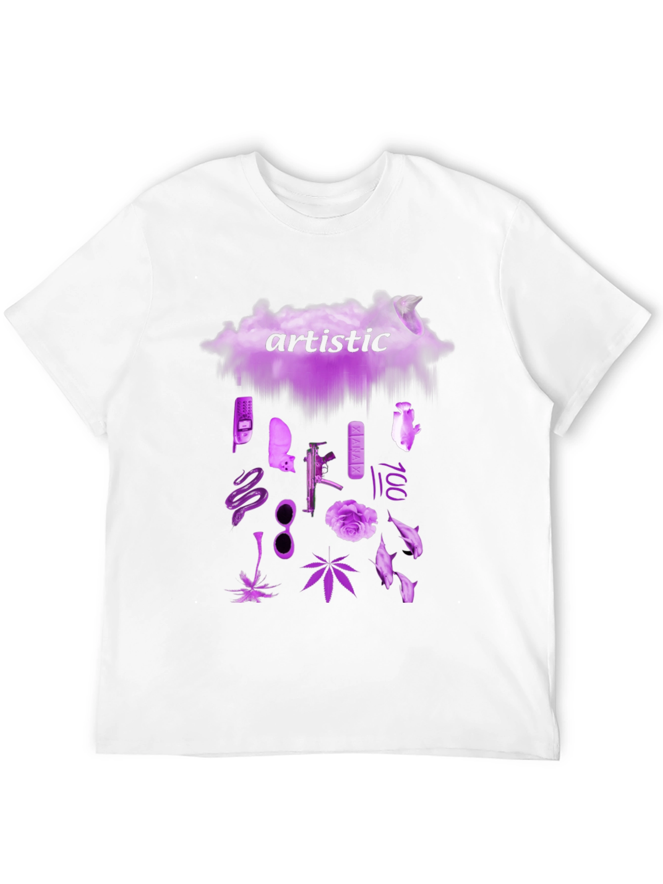 Artistic Graphic Print Crew Neck T-Shirt
