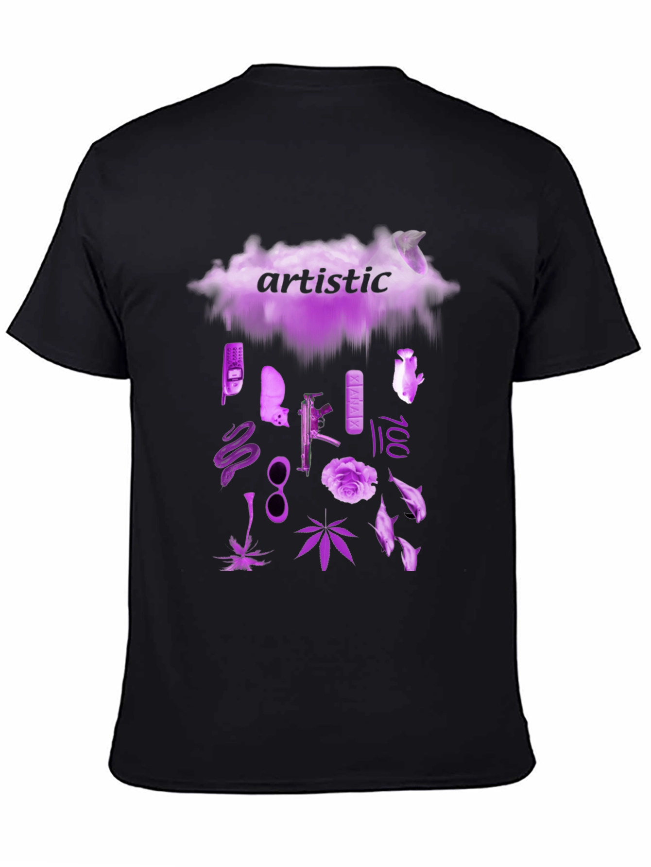 Artistic Graphic Print Crew Neck T-Shirt