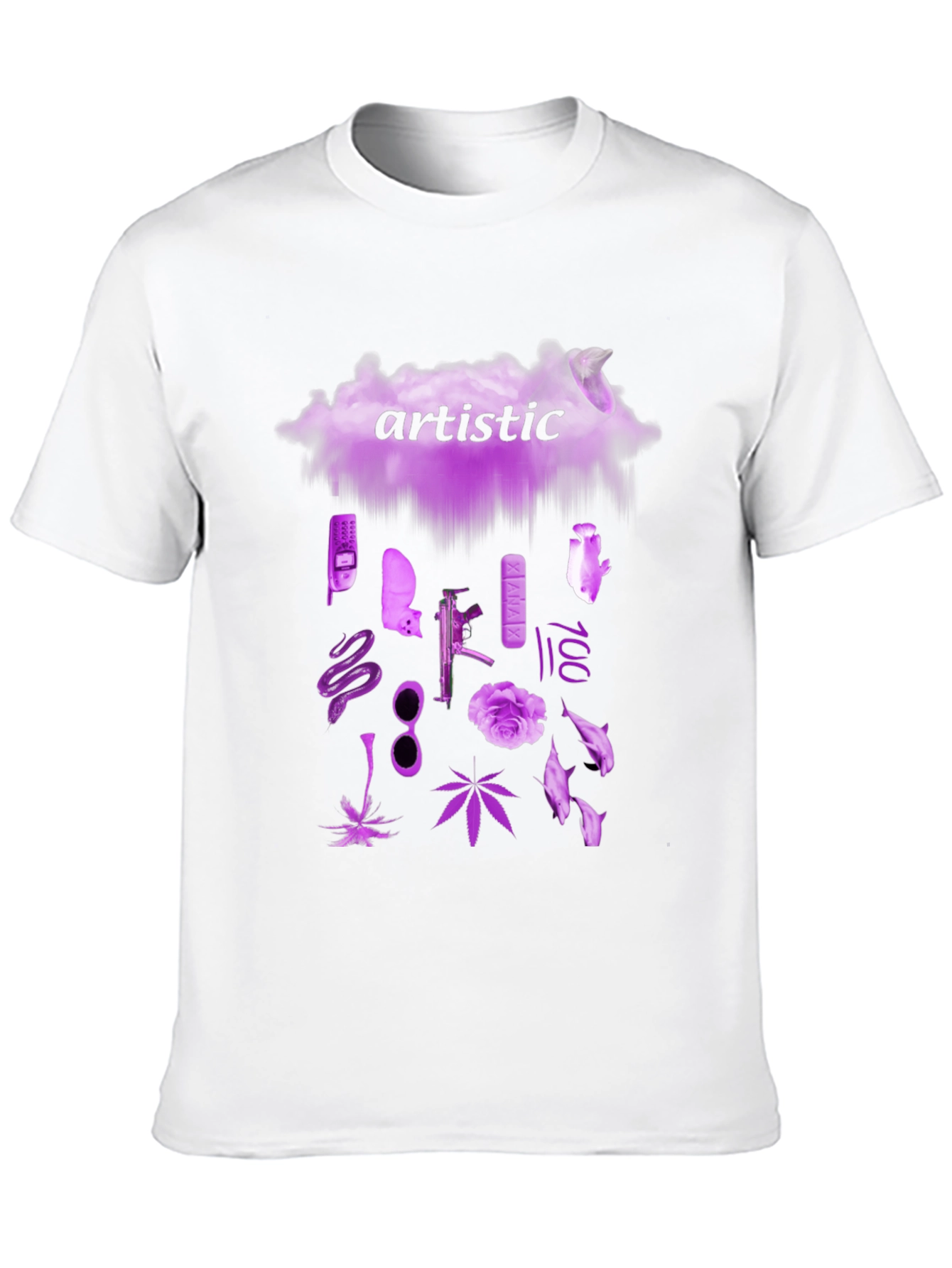 Artistic Graphic Print Crew Neck T-Shirt