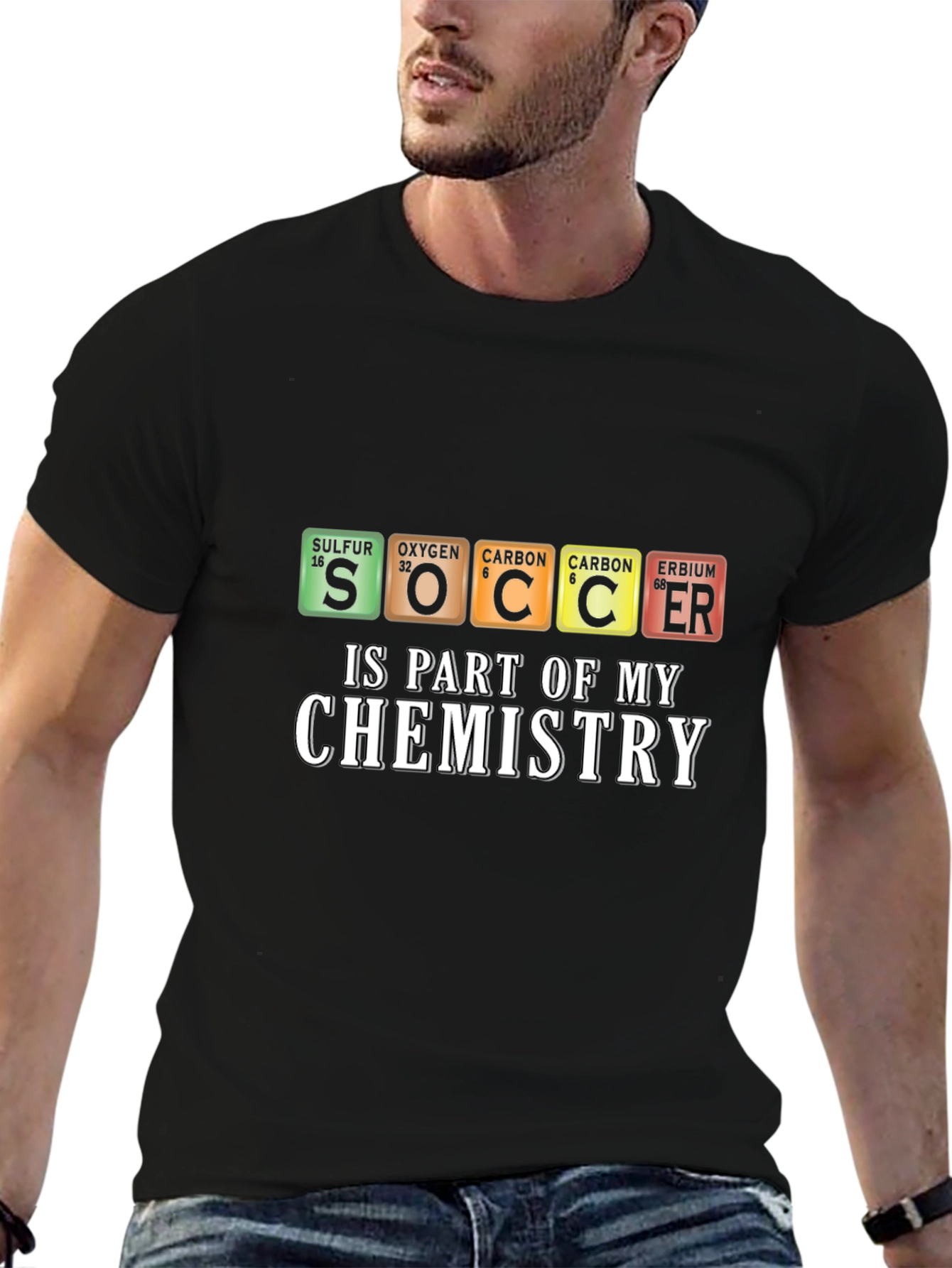Soccer Chemistry Graphic T-Shirt - Black Tee