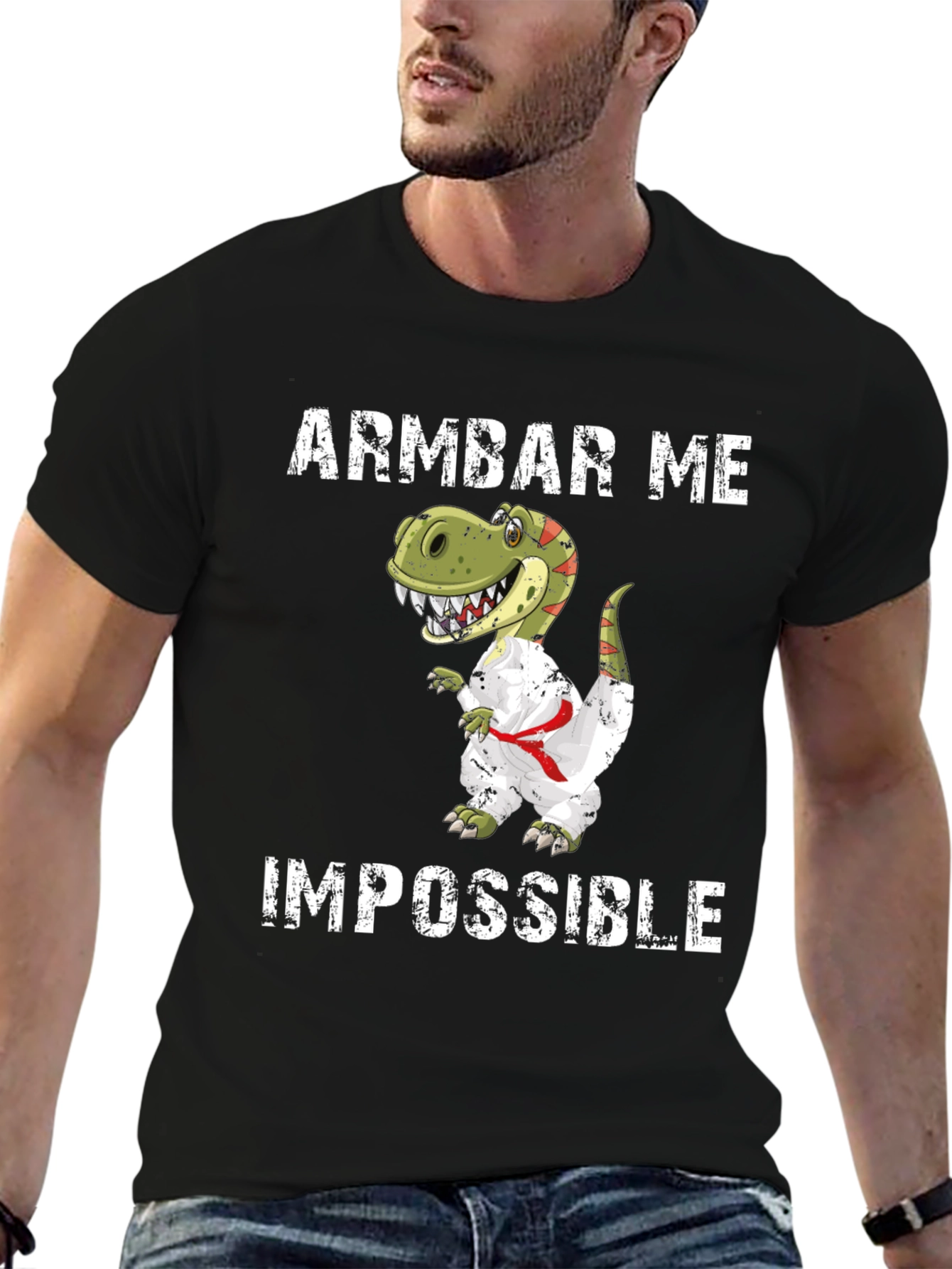Armbar Me Impossible T-Shirt Funny Dinosaur Jiu Jitsu