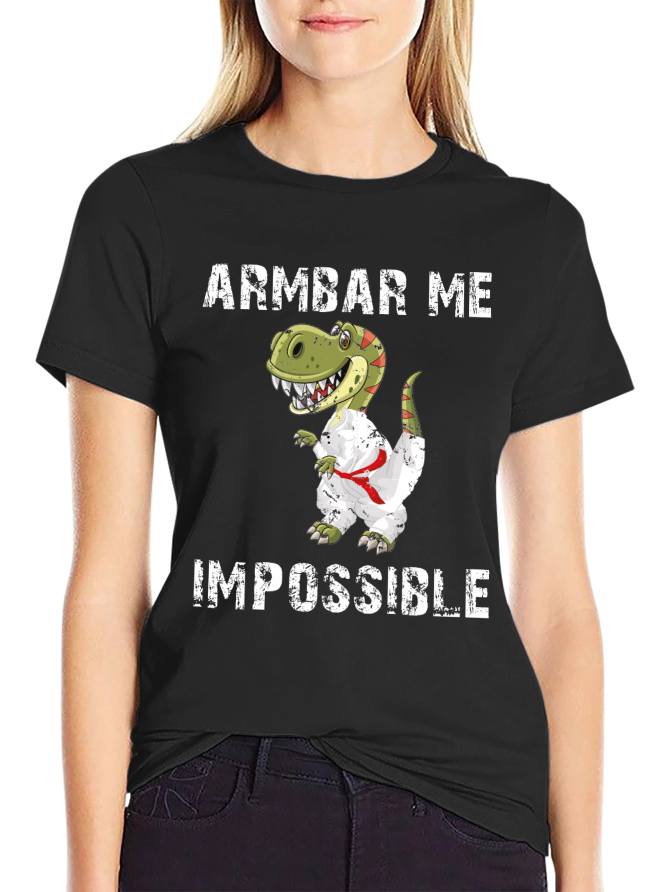 Armbar Me Impossible T-Shirt Funny Dinosaur Jiu Jitsu