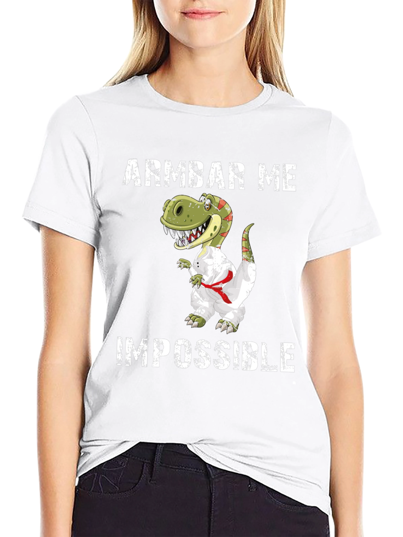 Armbar Me Impossible T-Shirt Funny Dinosaur Jiu Jitsu