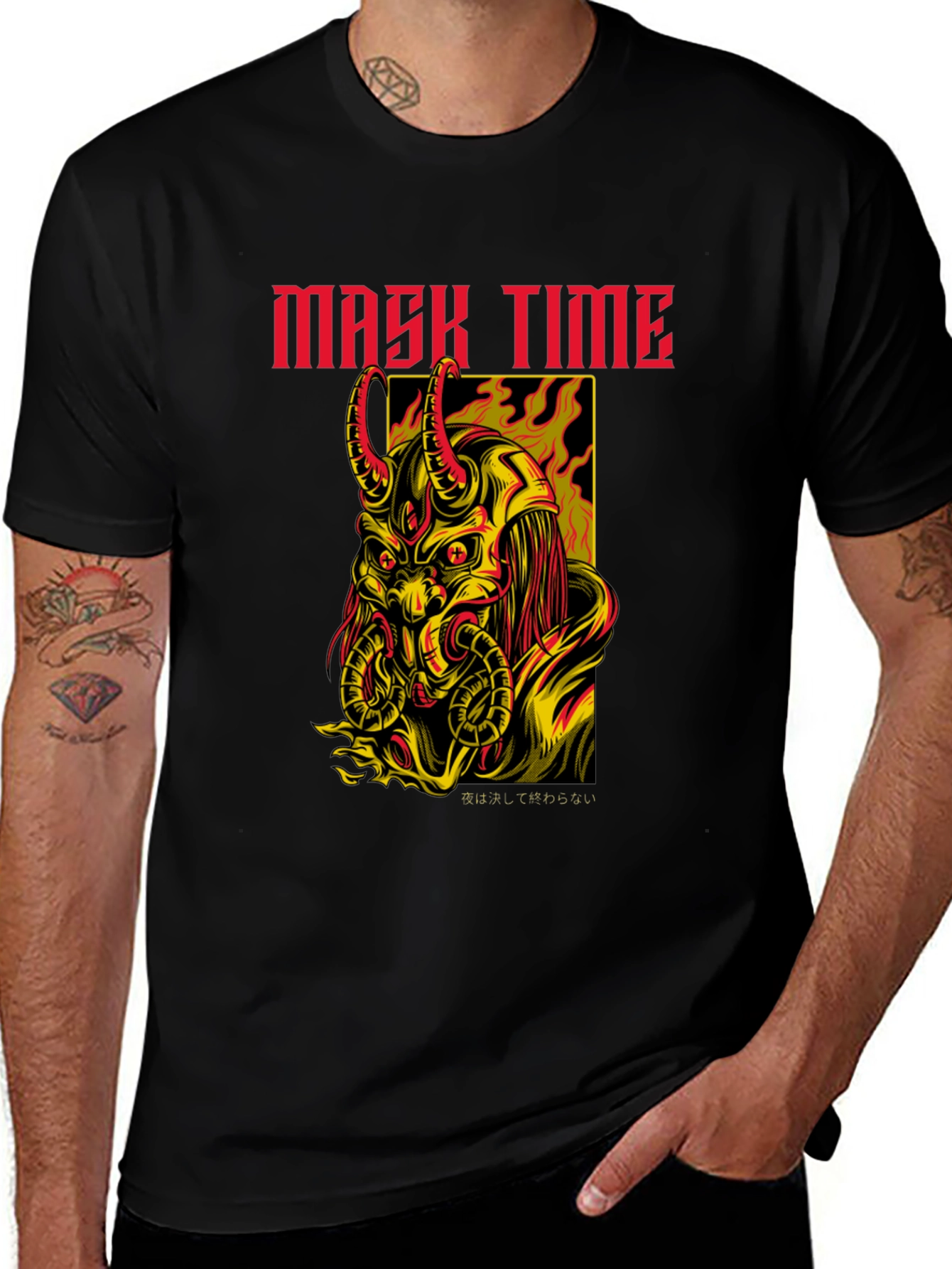 Mask Time Graphic Tee - Dark Aesthetic
