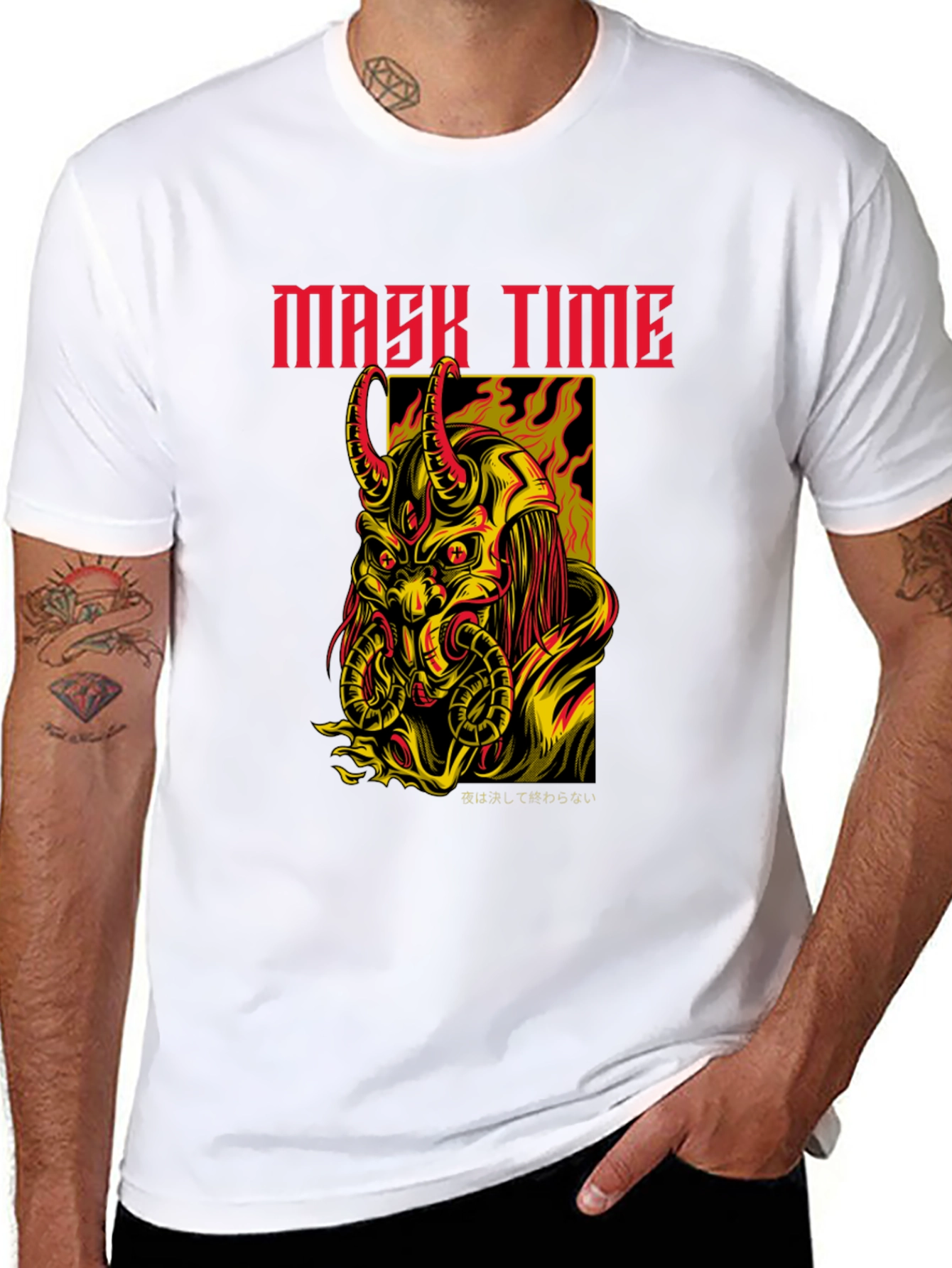 Mask Time Graphic Tee - Dark Aesthetic