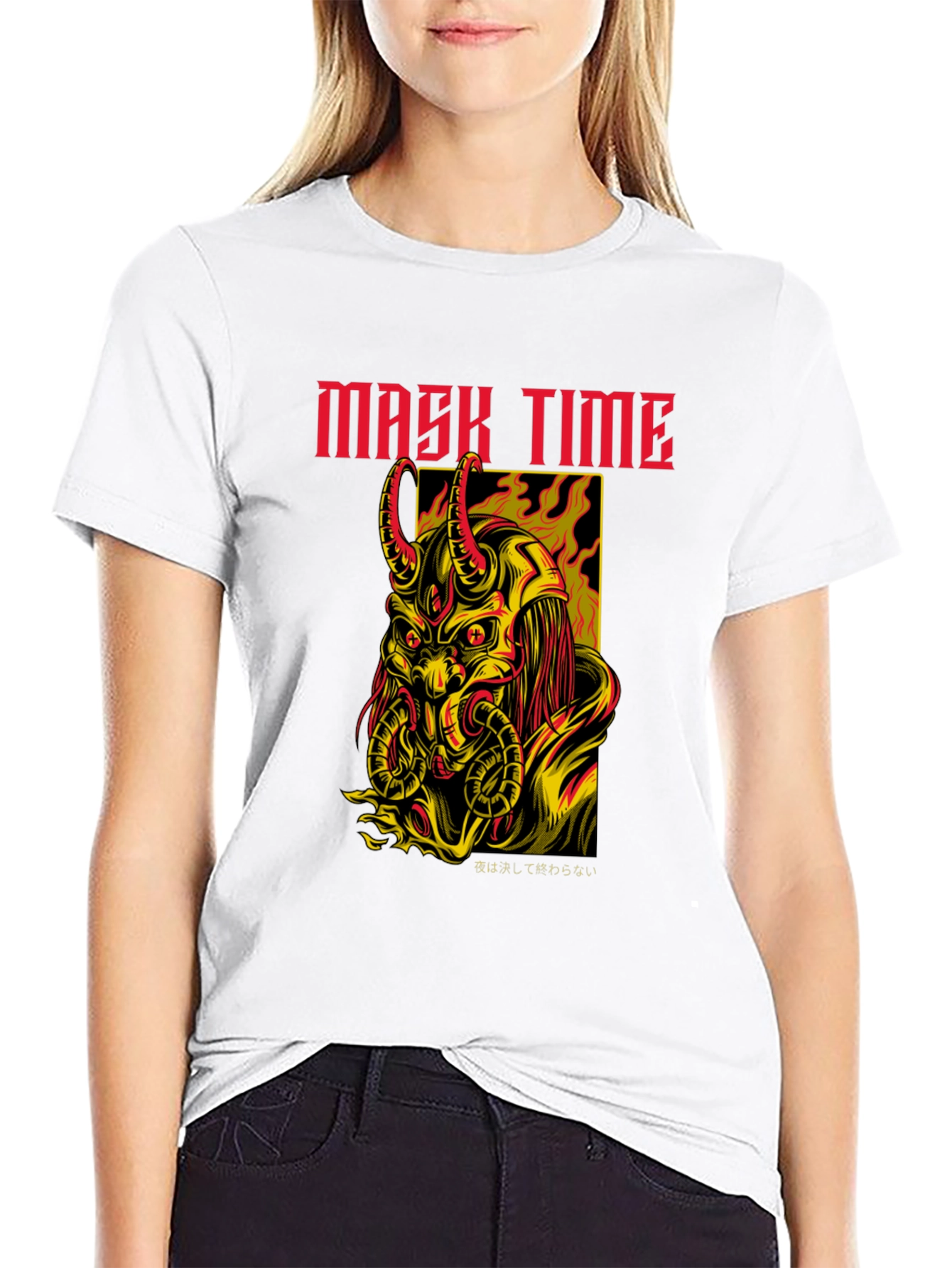 Mask Time Graphic Tee - Dark Aesthetic