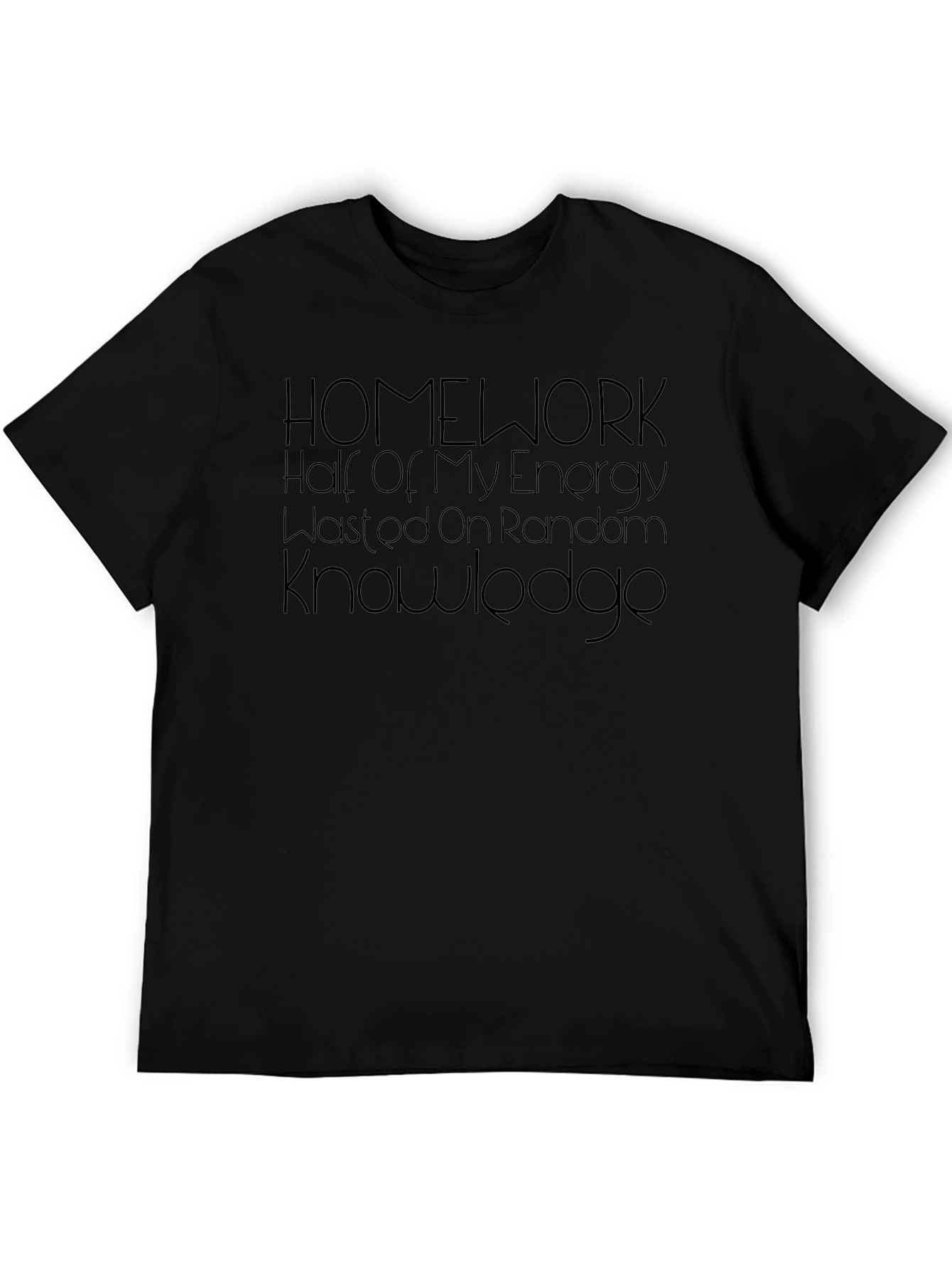 Homework Energy Random Knowledge Mens Black Tee