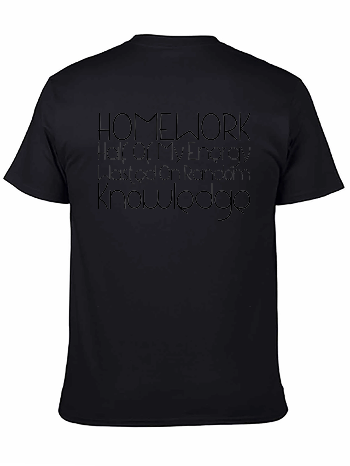 Homework Energy Random Knowledge Mens Black Tee