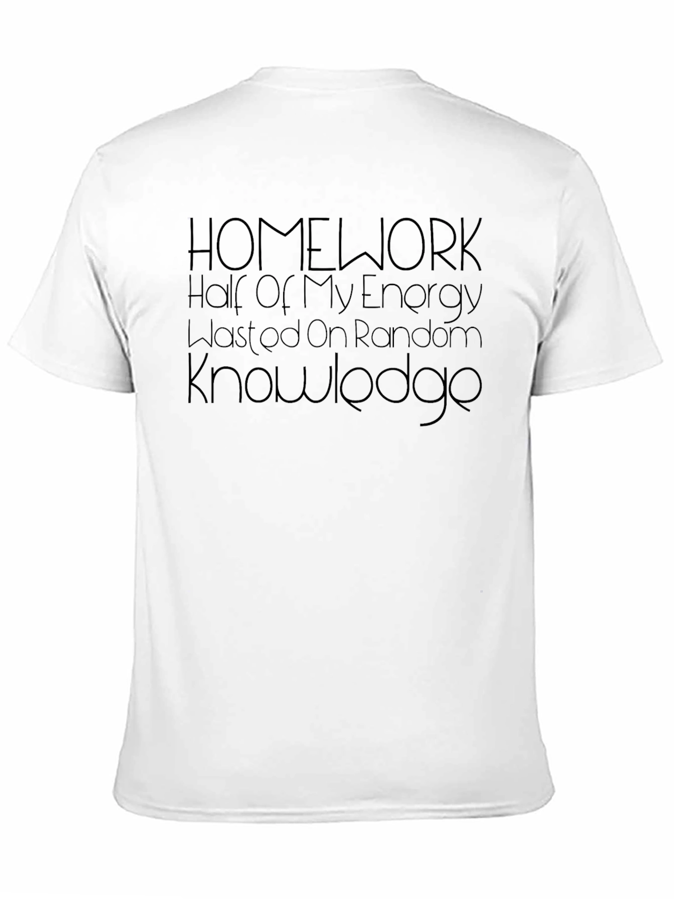 Homework Energy Random Knowledge Mens Black Tee