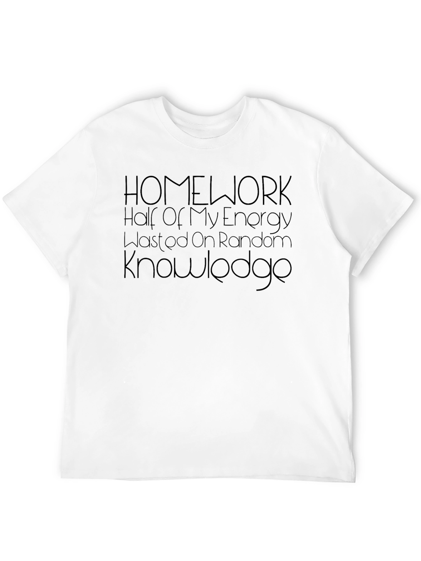 Homework Energy Random Knowledge Mens Black Tee