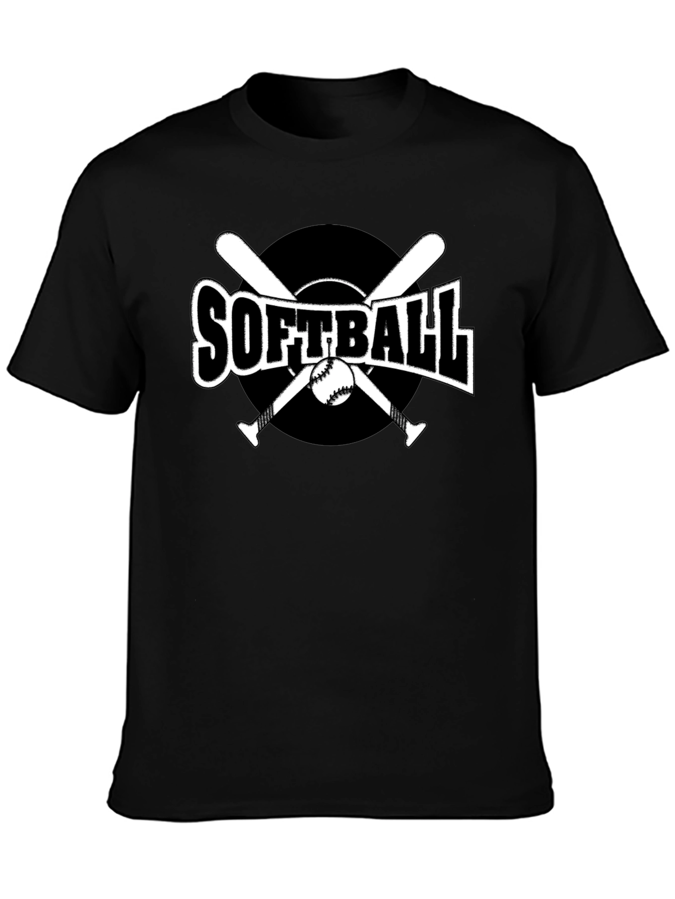Softball Graphic Tee - Black Cotton Casual Shirt