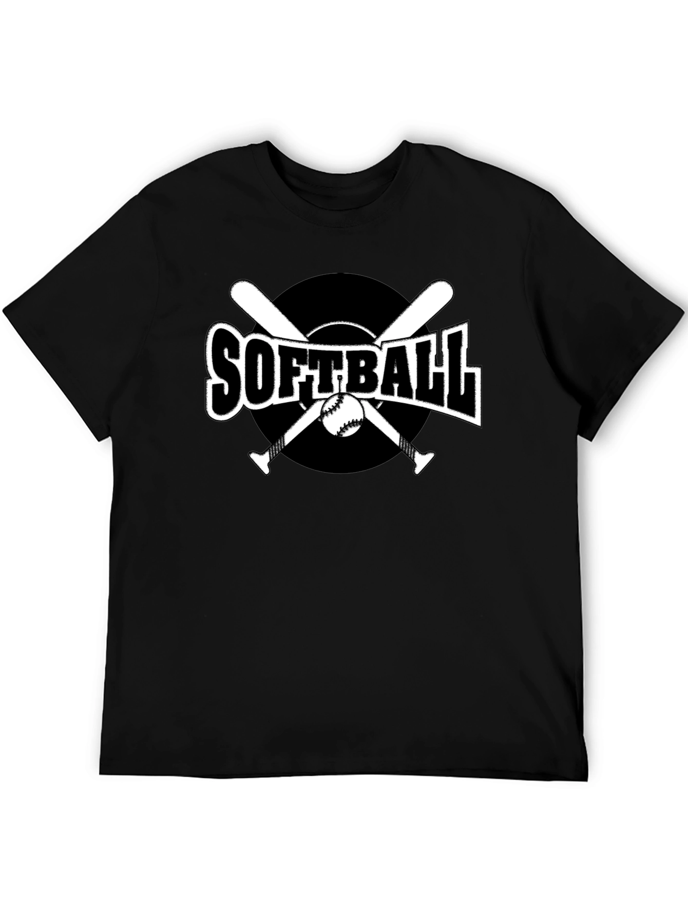 Softball Graphic Tee - Black Cotton Casual Shirt