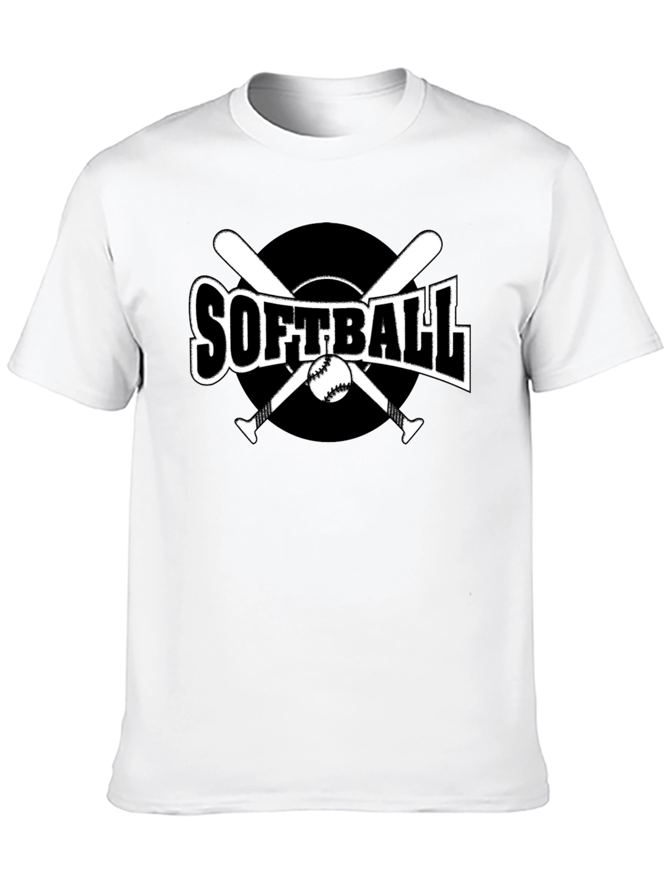 Softball Graphic Tee - Black Cotton Casual Shirt