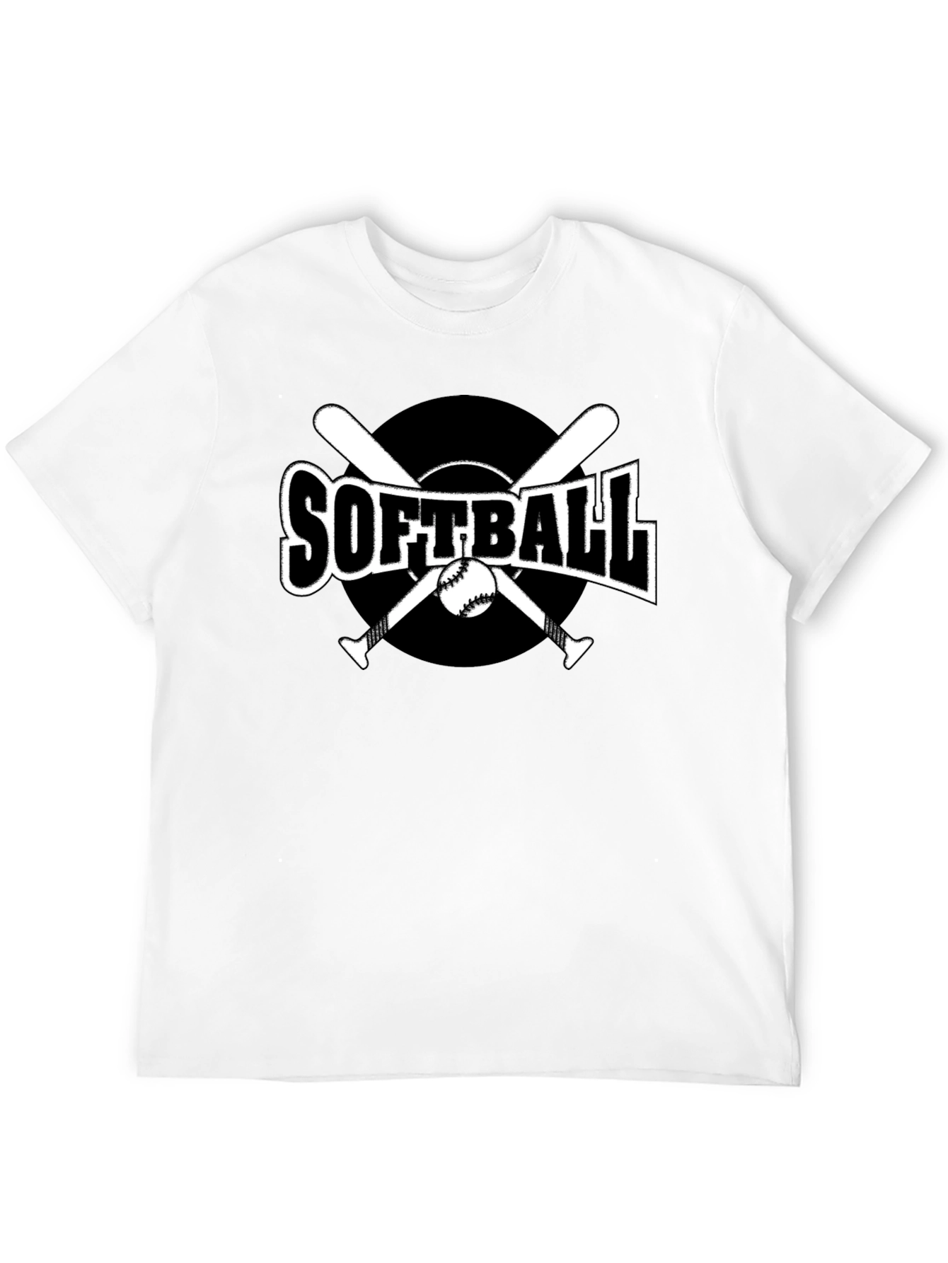 Softball Graphic Tee - Black Cotton Casual Shirt