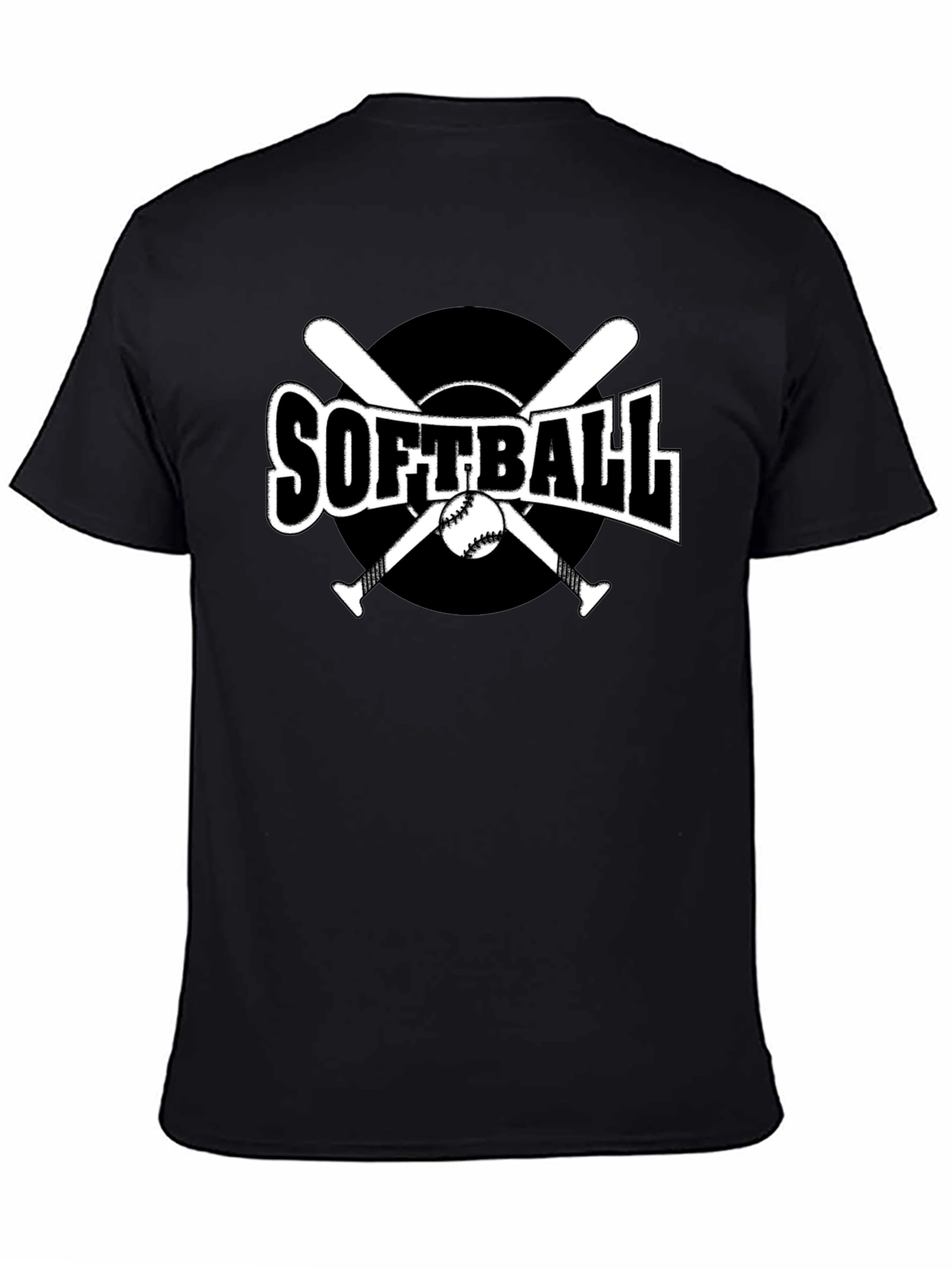 Softball Graphic Tee - Black Cotton Casual Shirt