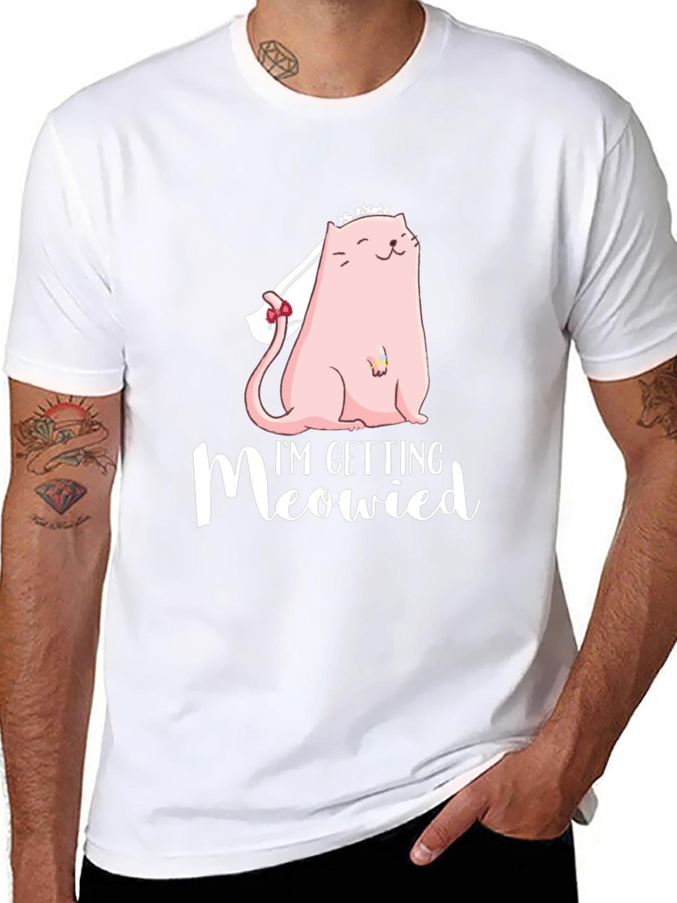 Im Getting Meowied Tee - Bride Cat