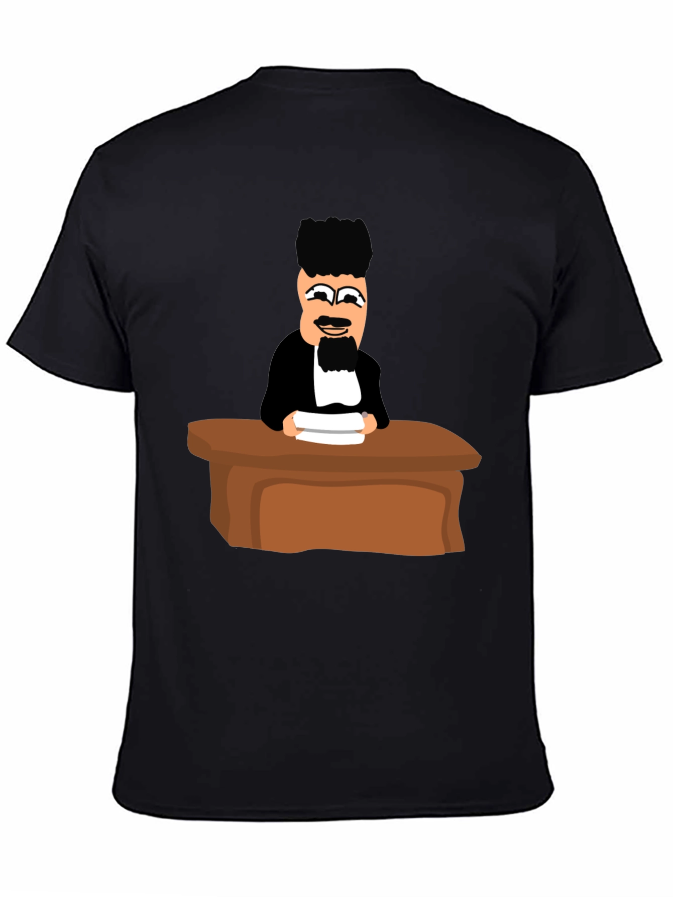 Judge Cartoon Graphic T-Shirt - Black Crew Neck Tee