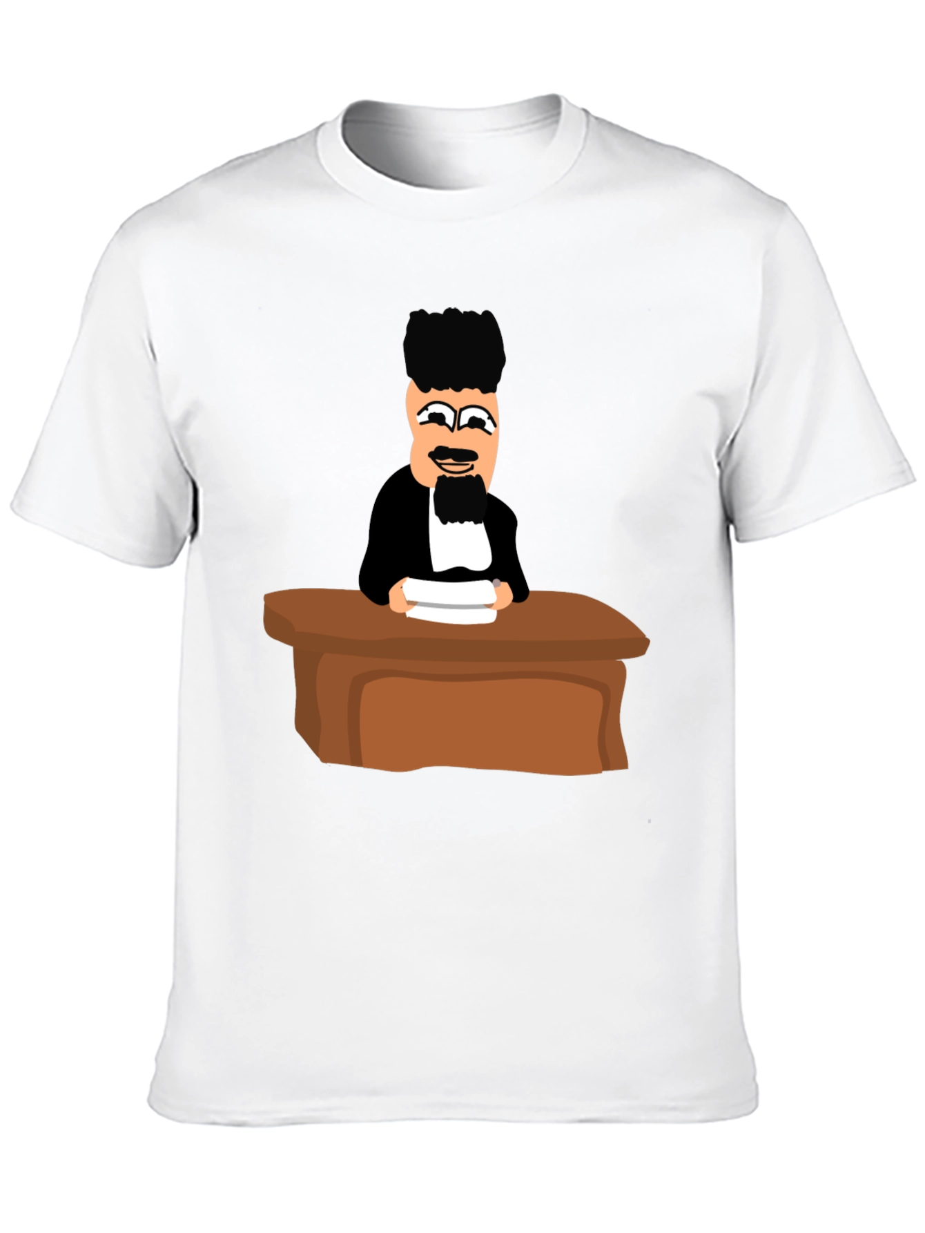 Judge Cartoon Graphic T-Shirt - Black Crew Neck Tee