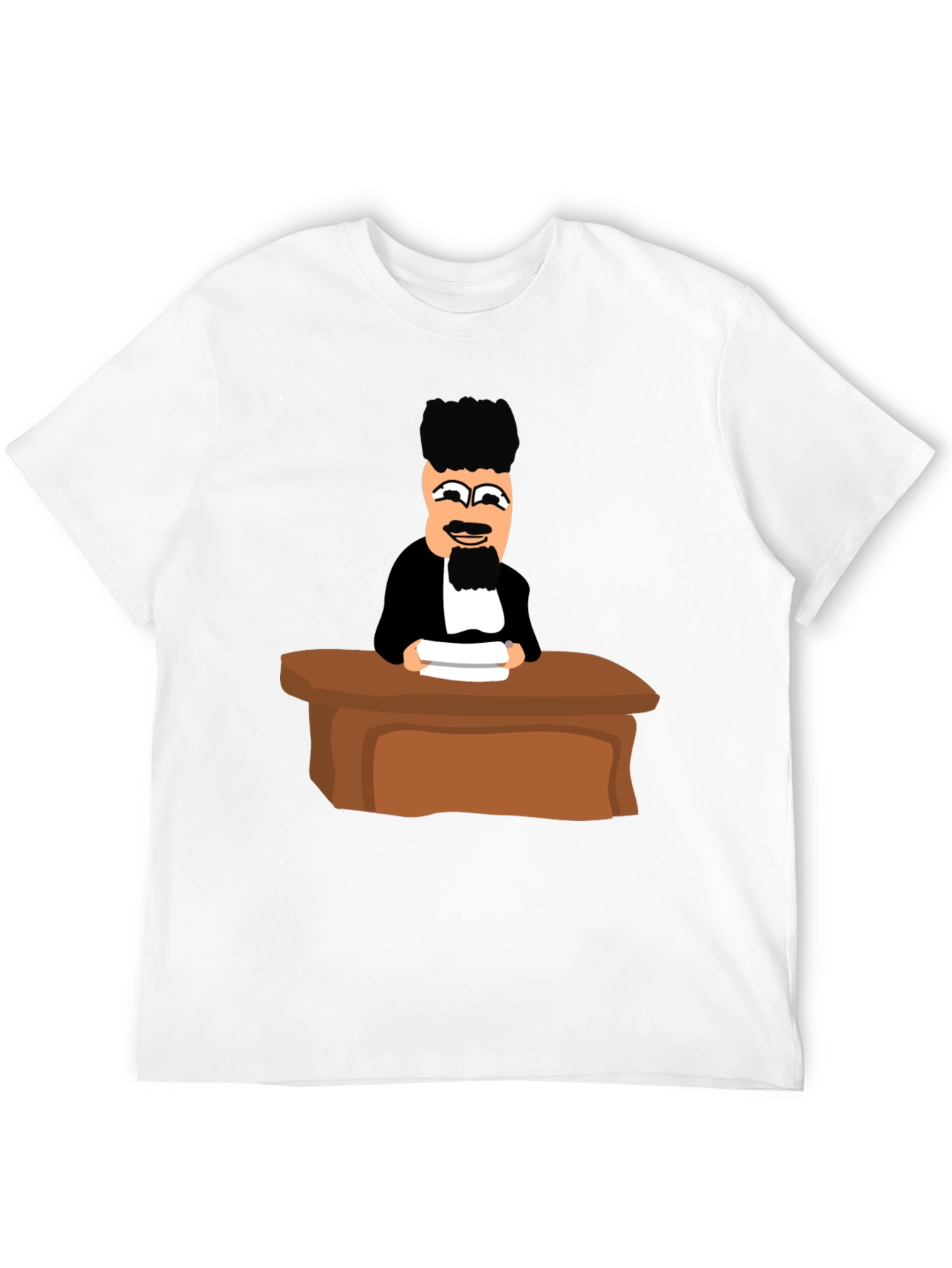 Judge Cartoon Graphic T-Shirt - Black Crew Neck Tee
