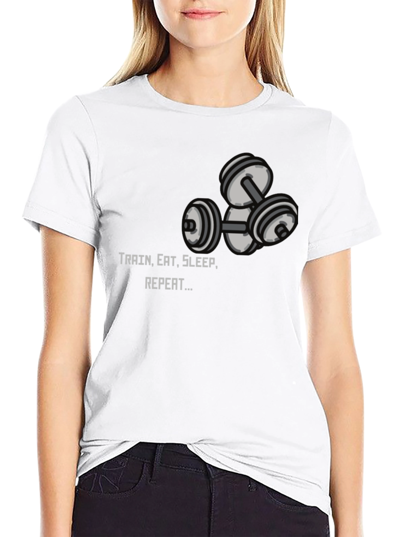 Train Eat Sleep Repeat Graphic Tee - Black