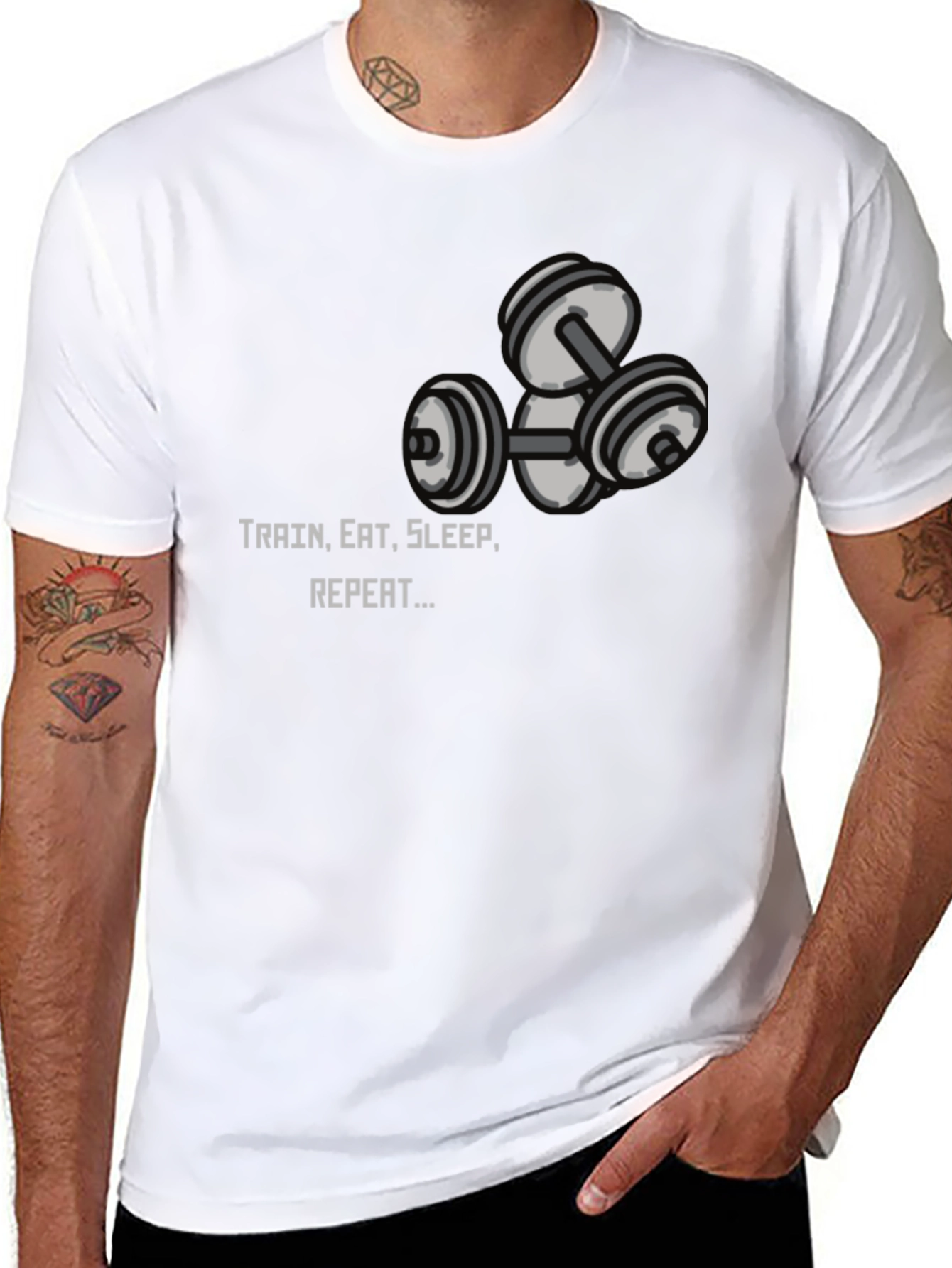 Train Eat Sleep Repeat Graphic Tee - Black