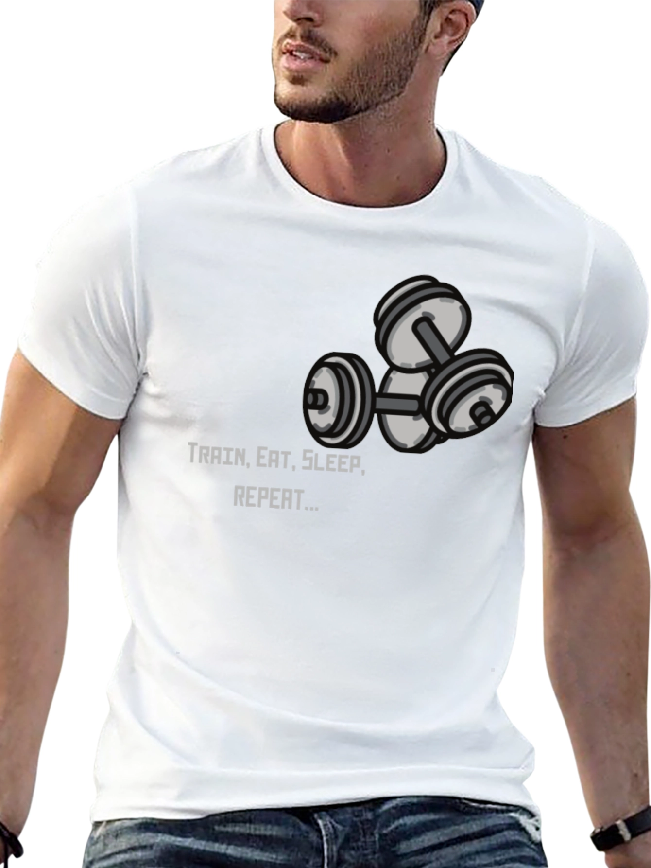Train Eat Sleep Repeat Graphic Tee - Black