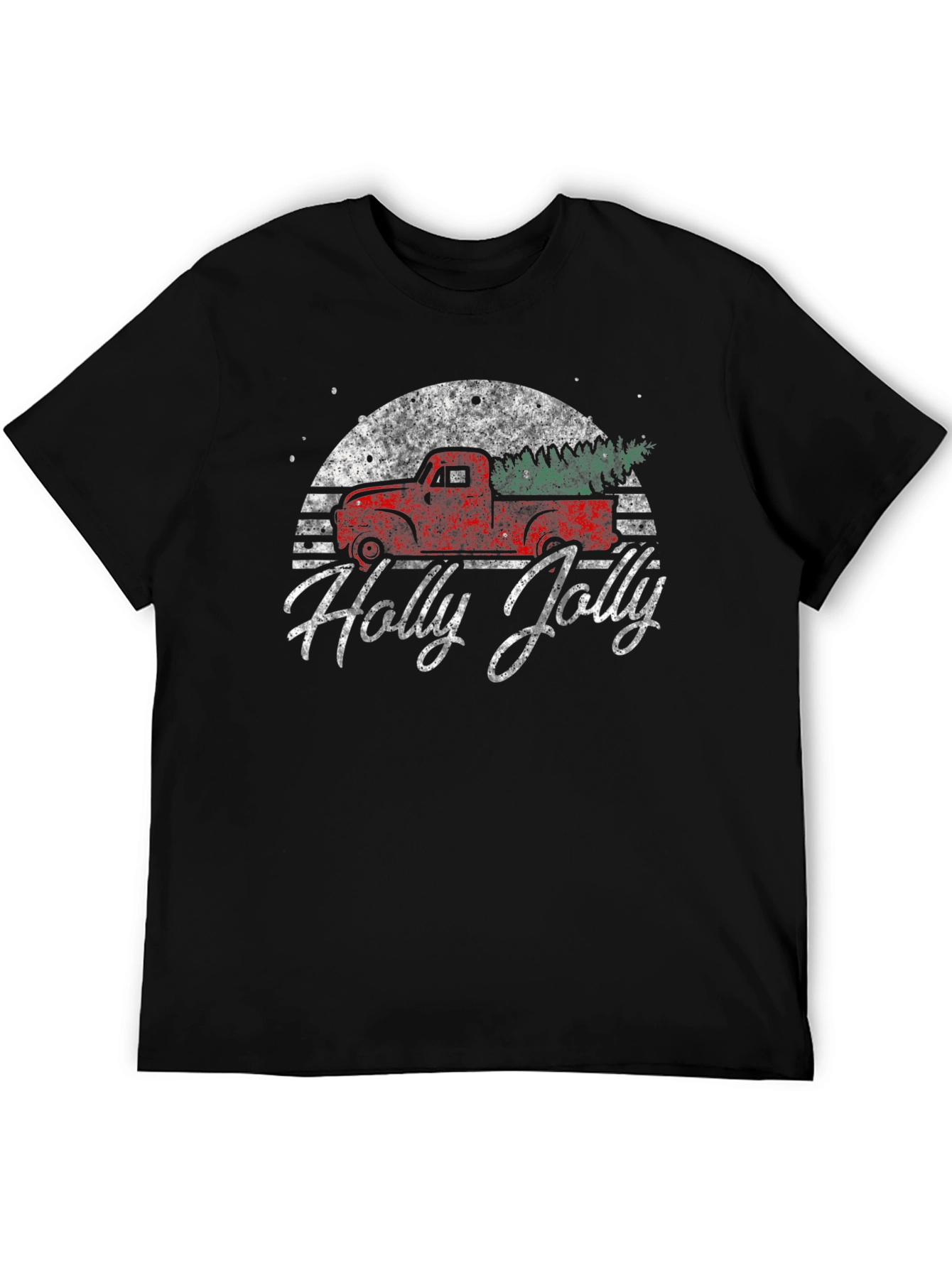 Holly Jolly Retro Truck Graphic T-Shirt