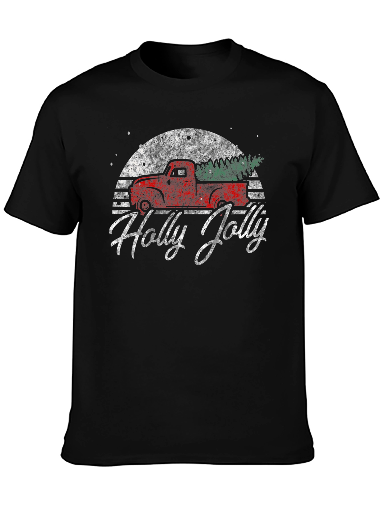 Holly Jolly Retro Truck Graphic T-Shirt